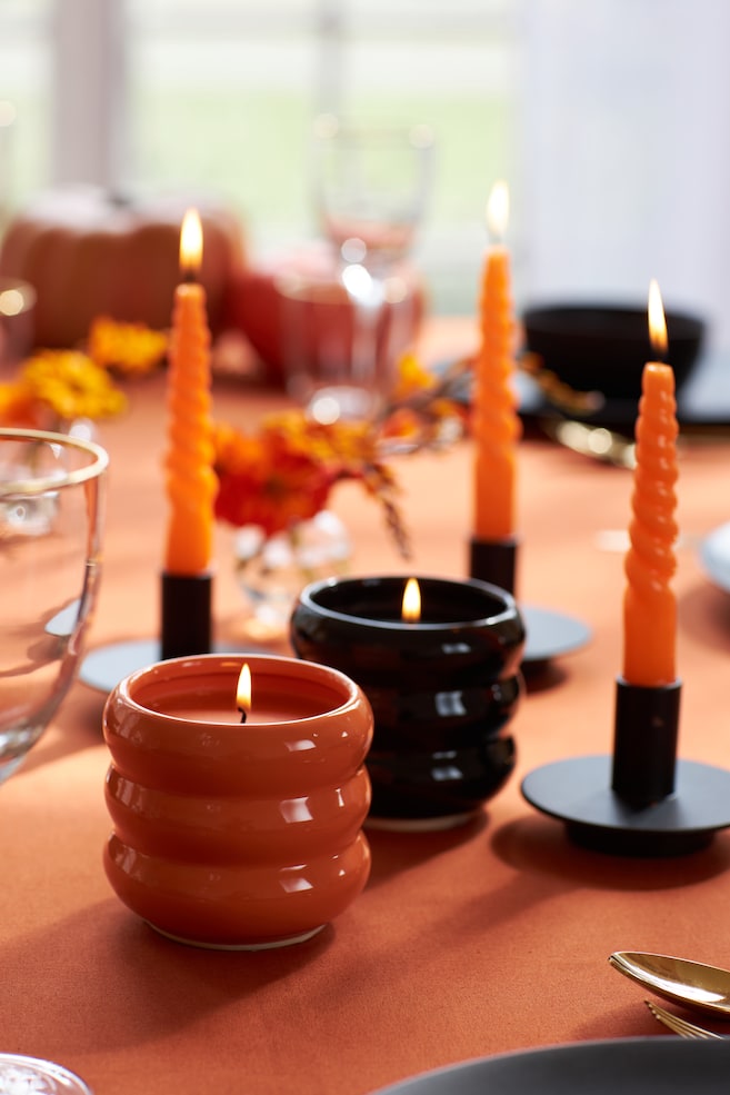 Scented candle in a stoneware holder - Orange/Green/Yuzu Blossom/Yellow/Sichuan Fig/Black/Calming Bergamot/dc - 2