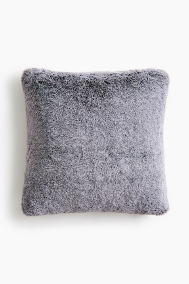 Housse de coussin duveteuse - Gris - 1