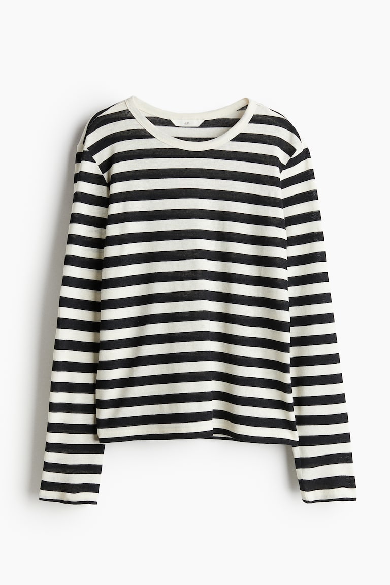 Chandail à manches longues - Blanc/rayé - Ladies | H&M CA