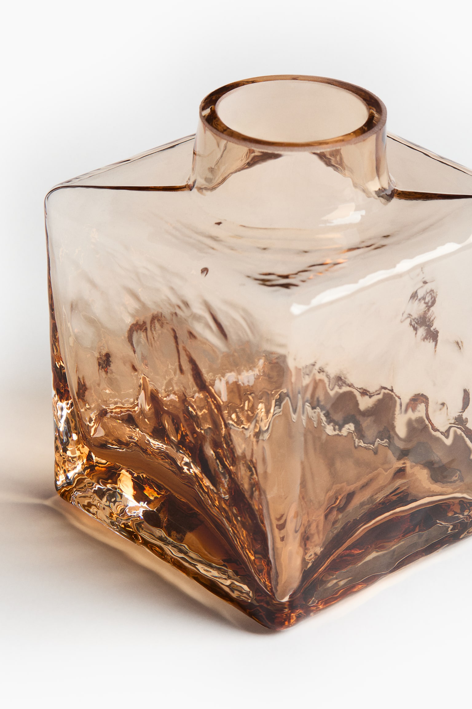 Textured-glass bud vase - Light brown/Transparent - 3