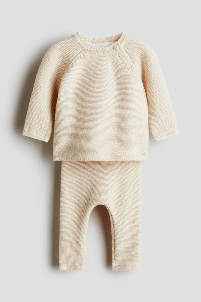 2-piece merino wool-blend set - Beige - 1