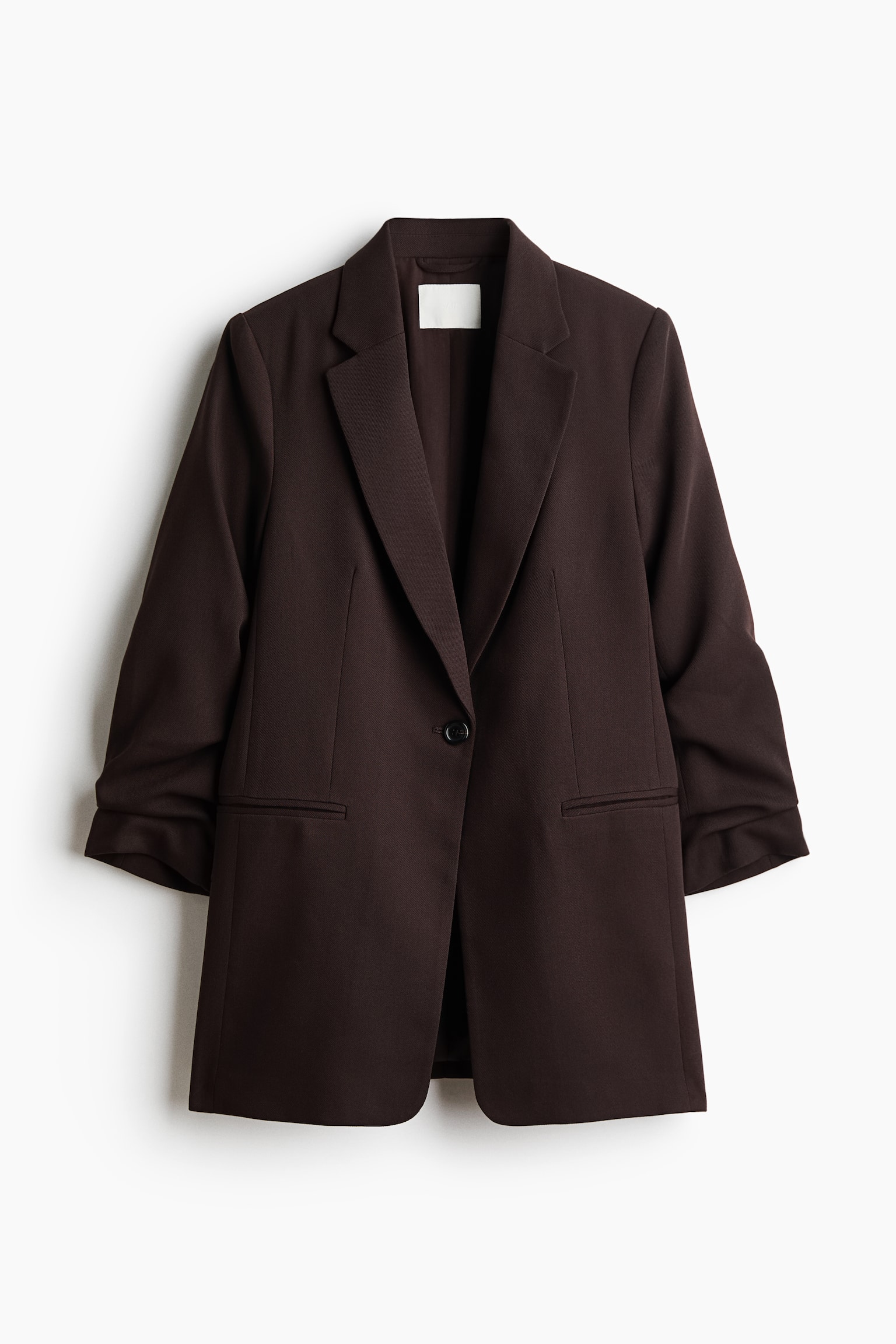 Gathered-Sleeve Jacket - Dark brown/Dark taupe/houndstooth/Black/Black - 1