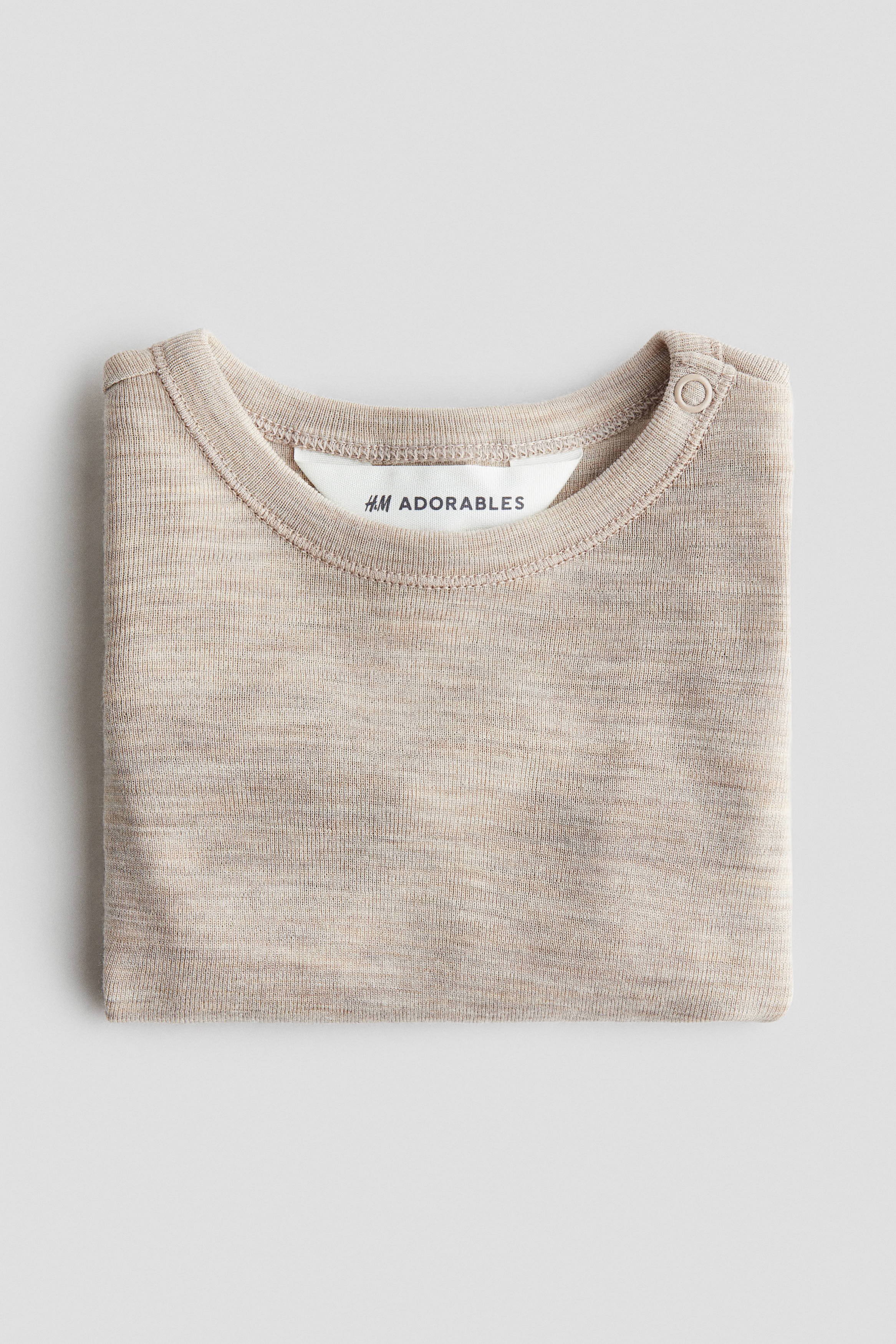 Merino Wool Jersey Shirt - Beige melange - Kids | H&M US