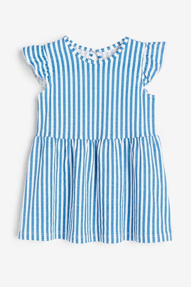 Flounce-trimmed jersey dress - Blue/Striped/Dark blue/Floral/Natural white/Striped/Yellow/Floral/dc/dc/dc/dc/dc/dc/dc/dc/dc - 1