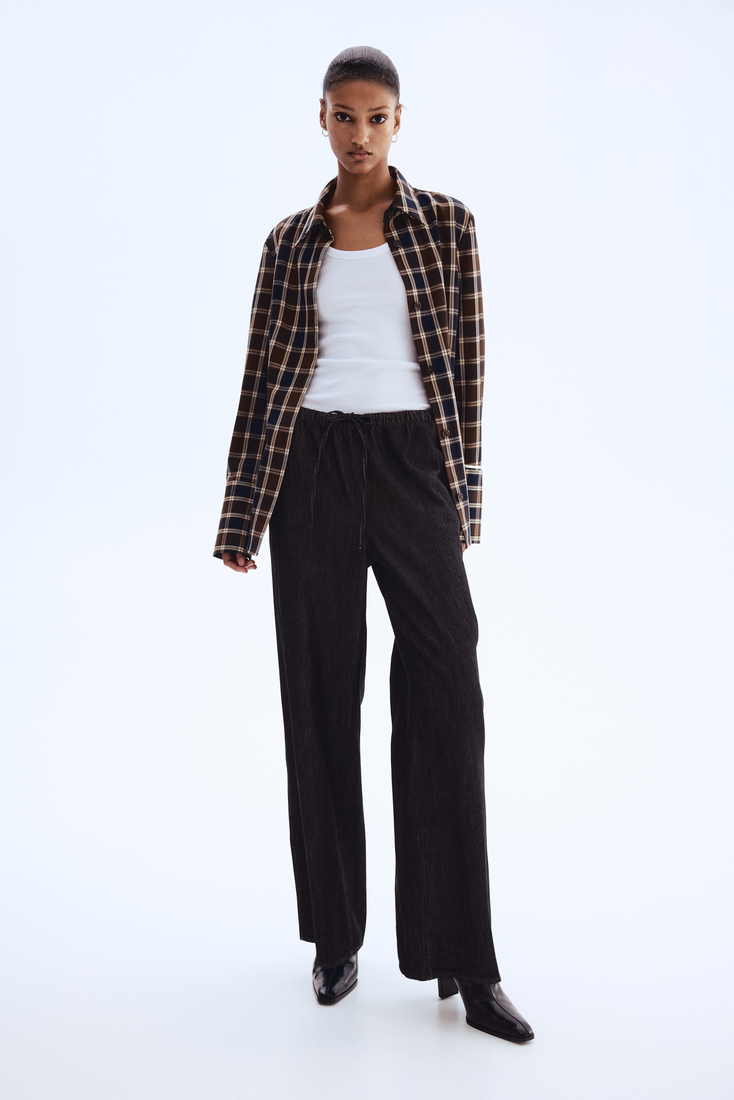 Feather Soft Denim drawstring trousers