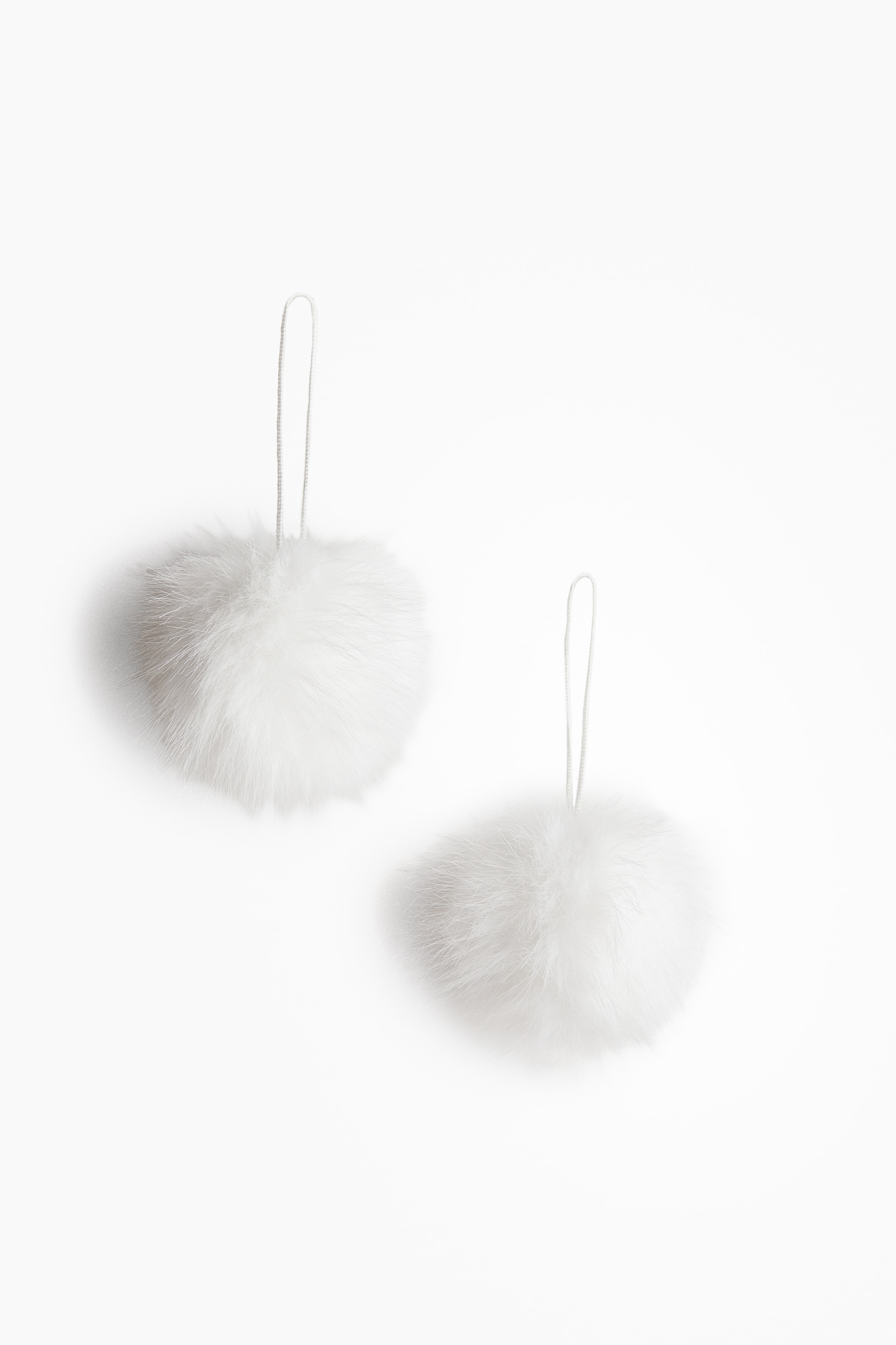 H&M Home  - 2-pack juldekoration med pompom - Vit