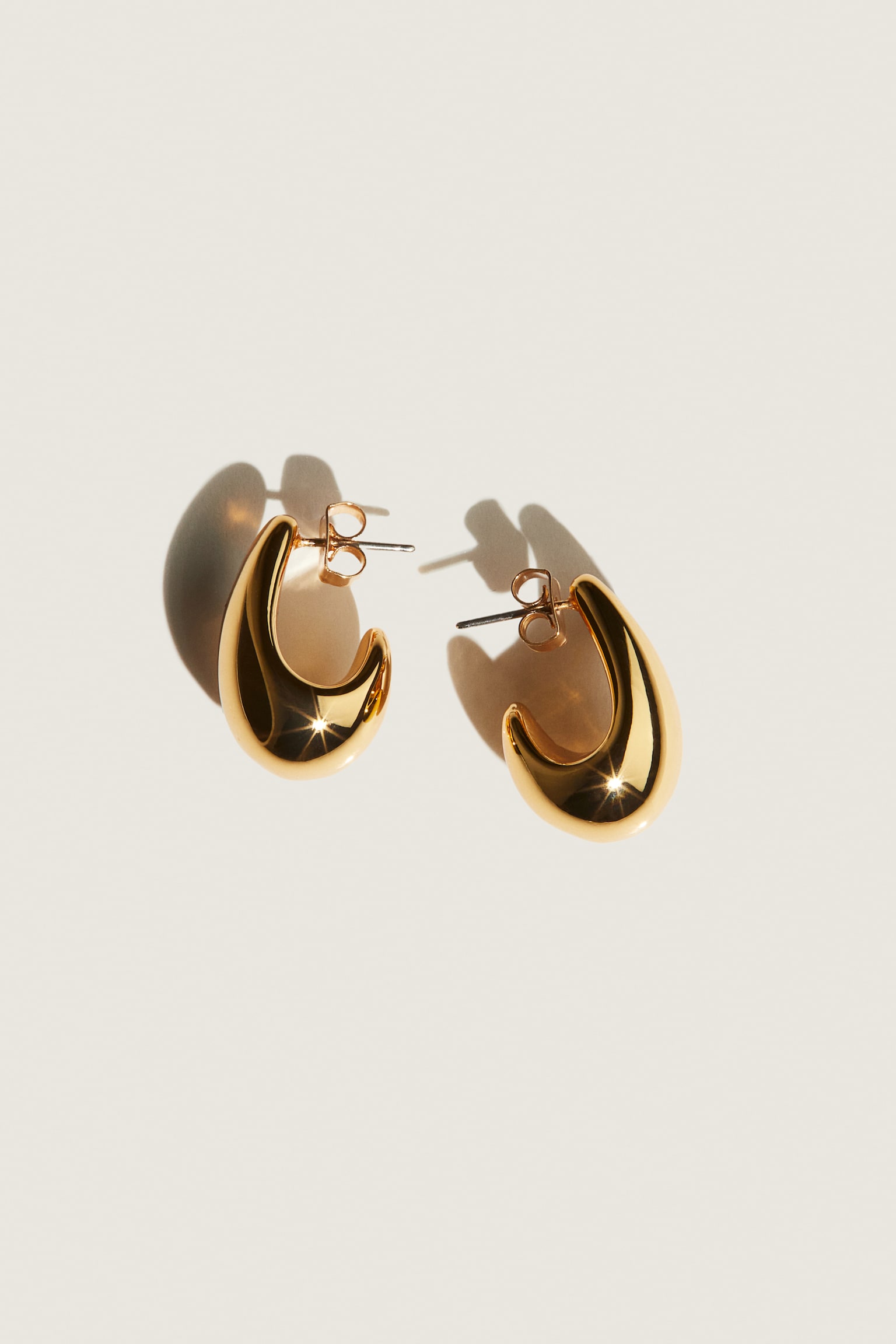 Gold-plated dome earrings - Gold-coloured - 3