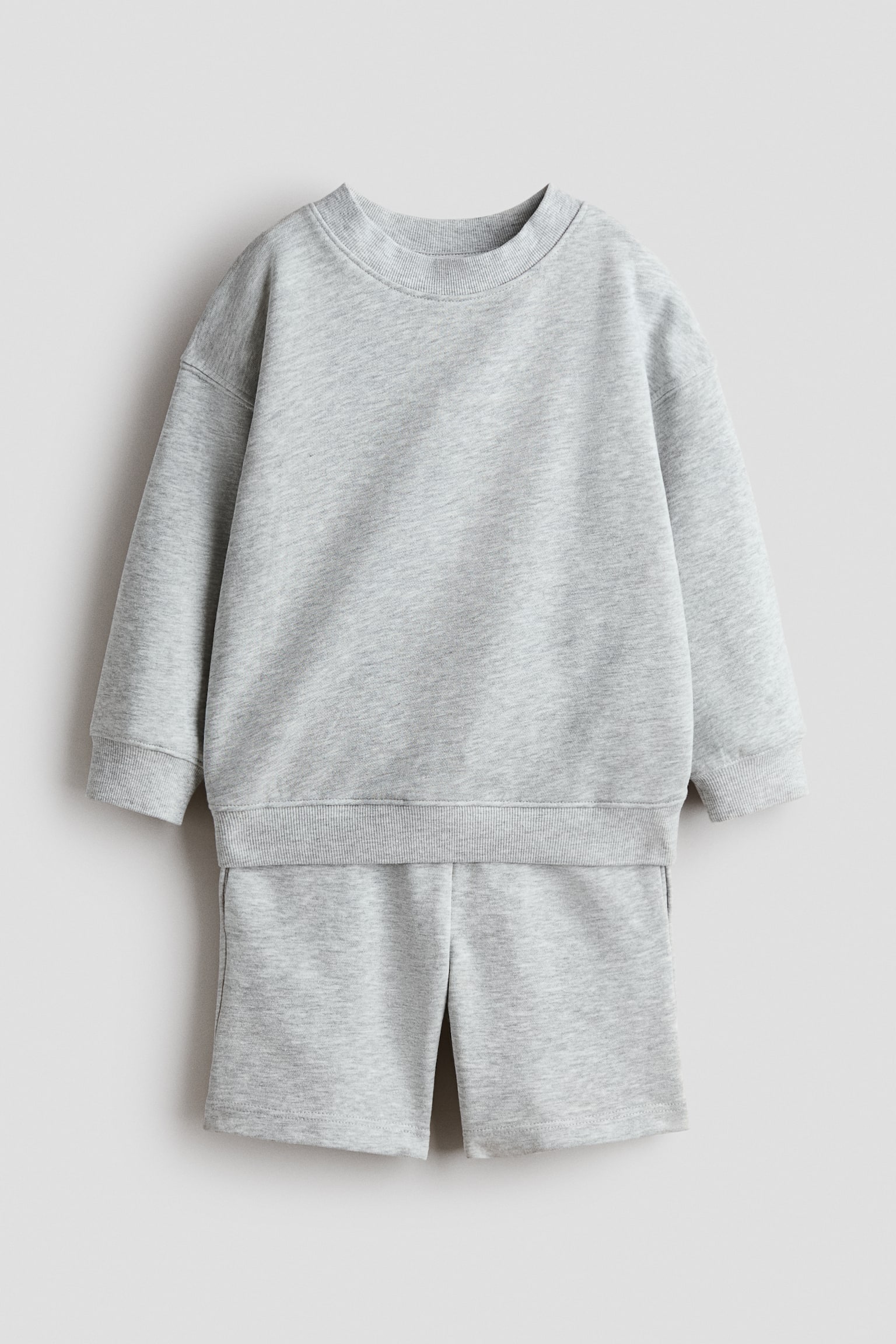 2-piece sweatshirt set - Lysegråmeleret