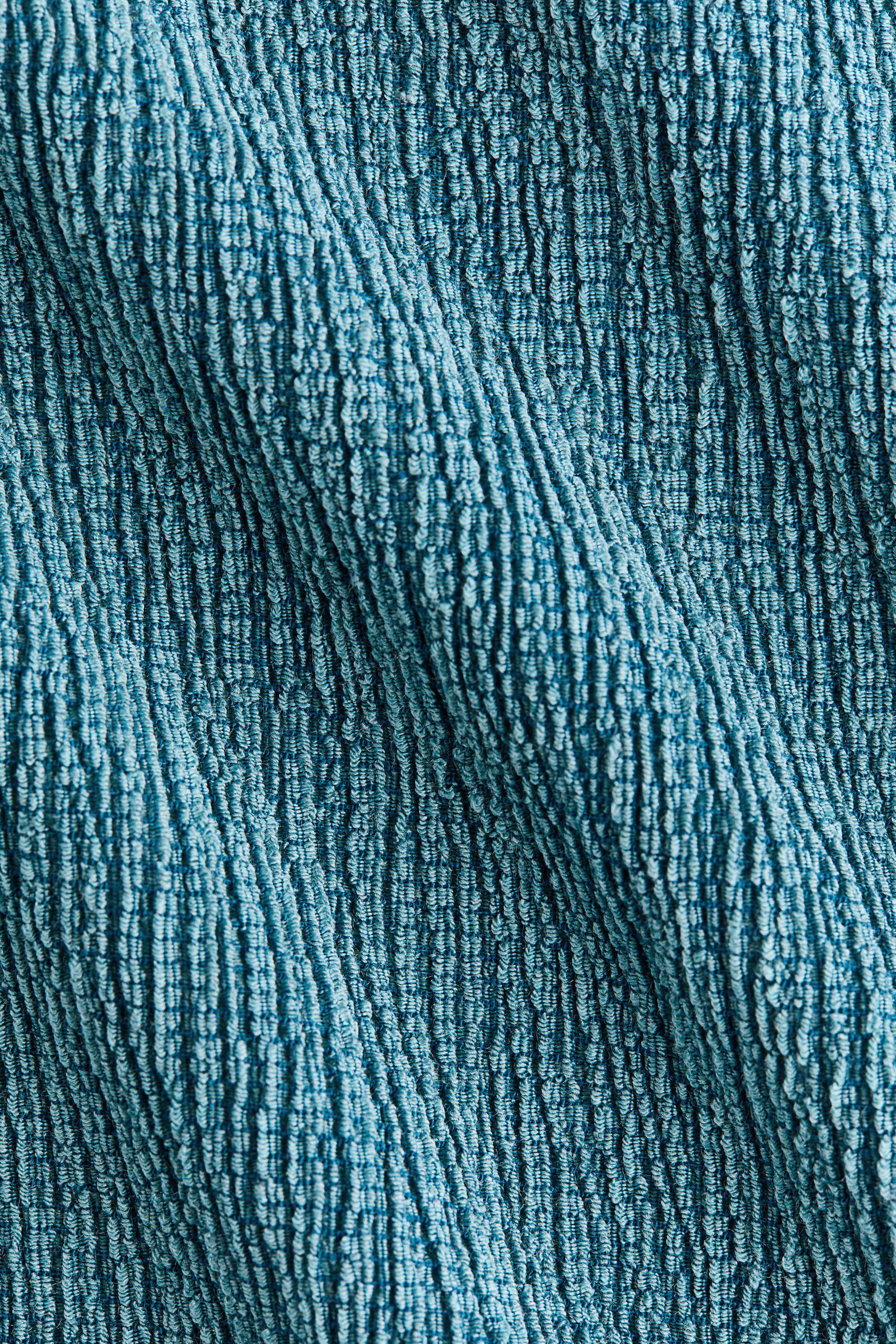 Crinkled Boat-Neck Top