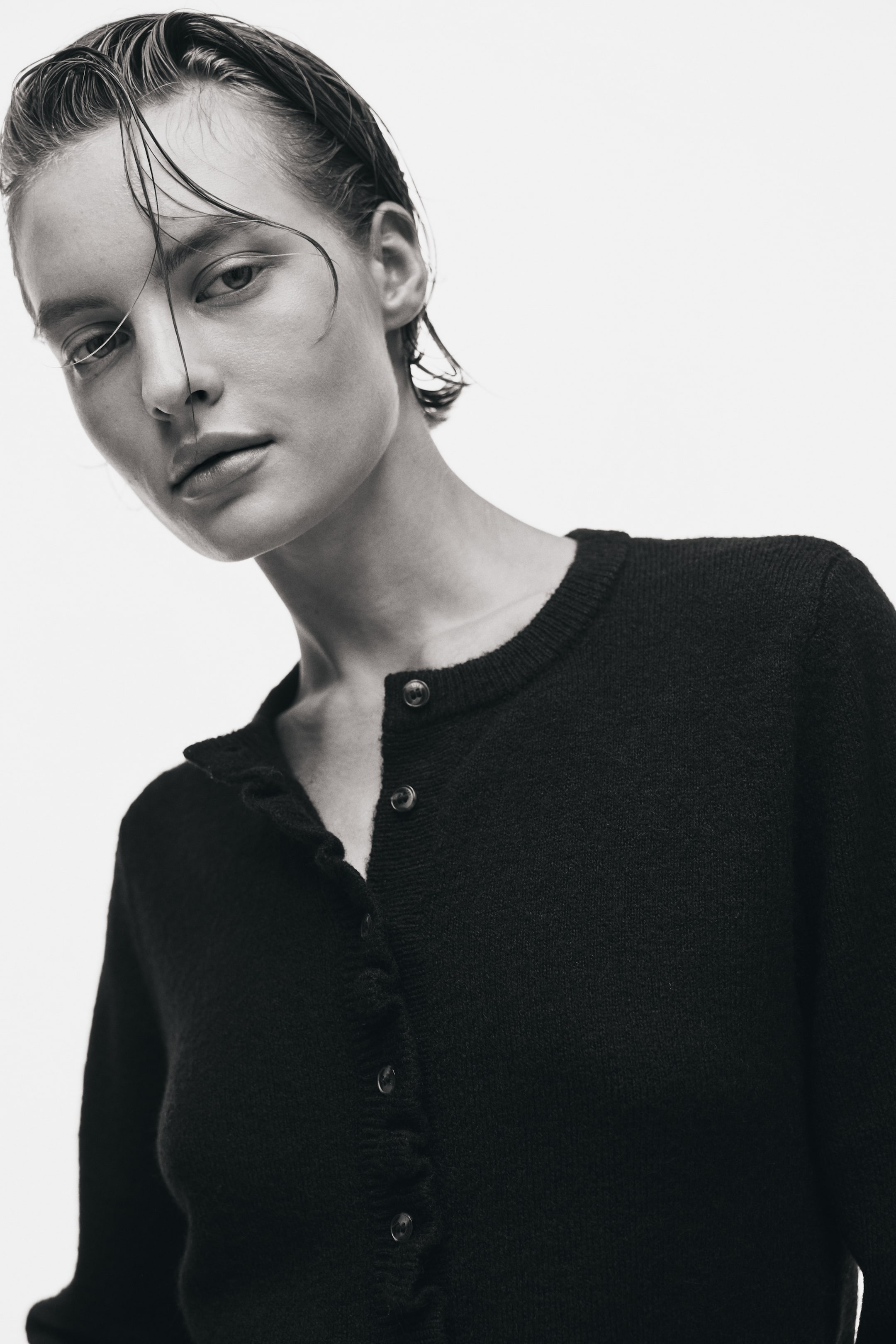 Vis større bilde: Cardigan med volanger - Sort - DAME | H&M NO 3