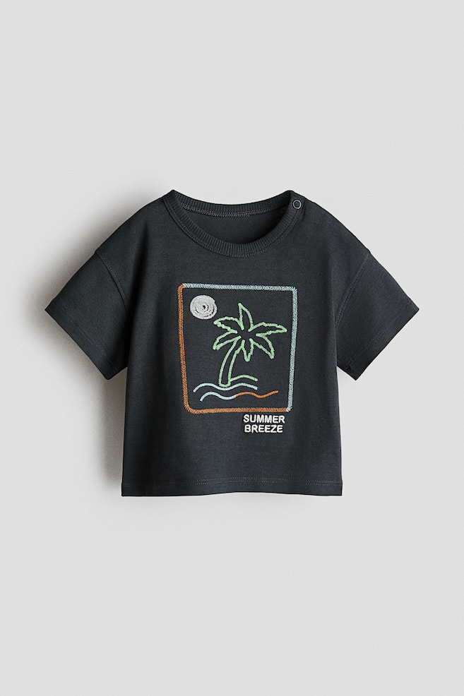 T-Shirt with Motif - Dark gray/Summer Breeze/Light blue/crab/White/dinosaurs - 1