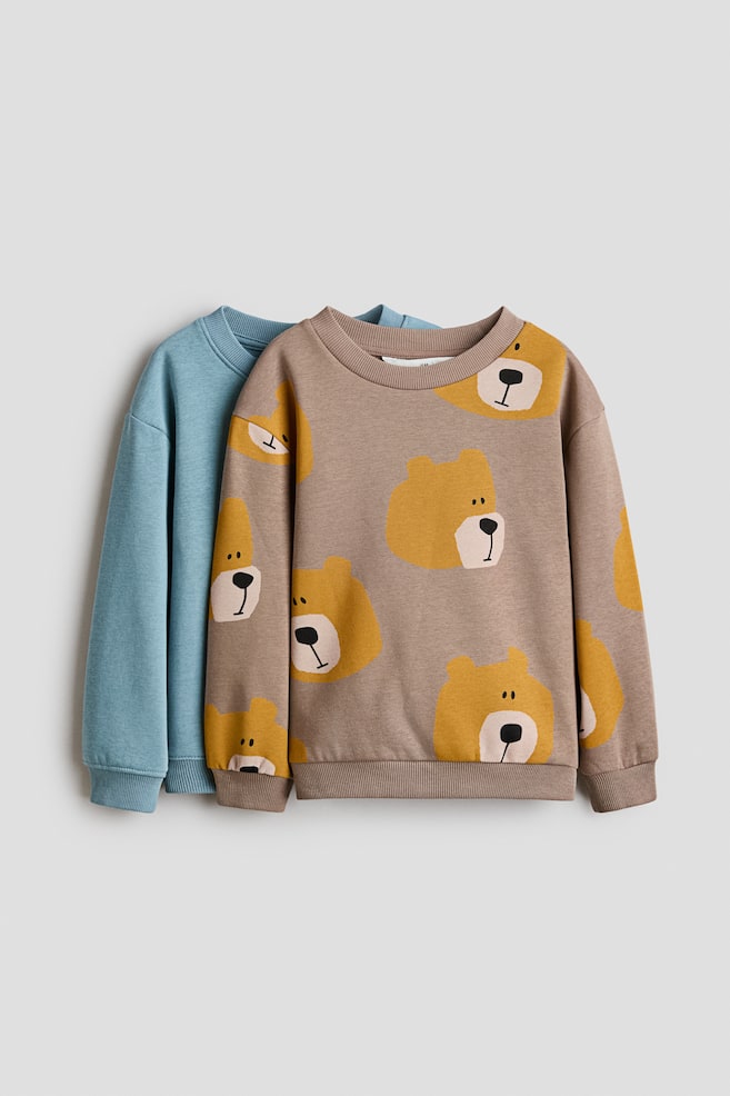 Pack de 2 sudaderas estampadas - Topo/Osos/Marrón oscuro/Fun loading/Turquesa oscuro/Fun dog - 1