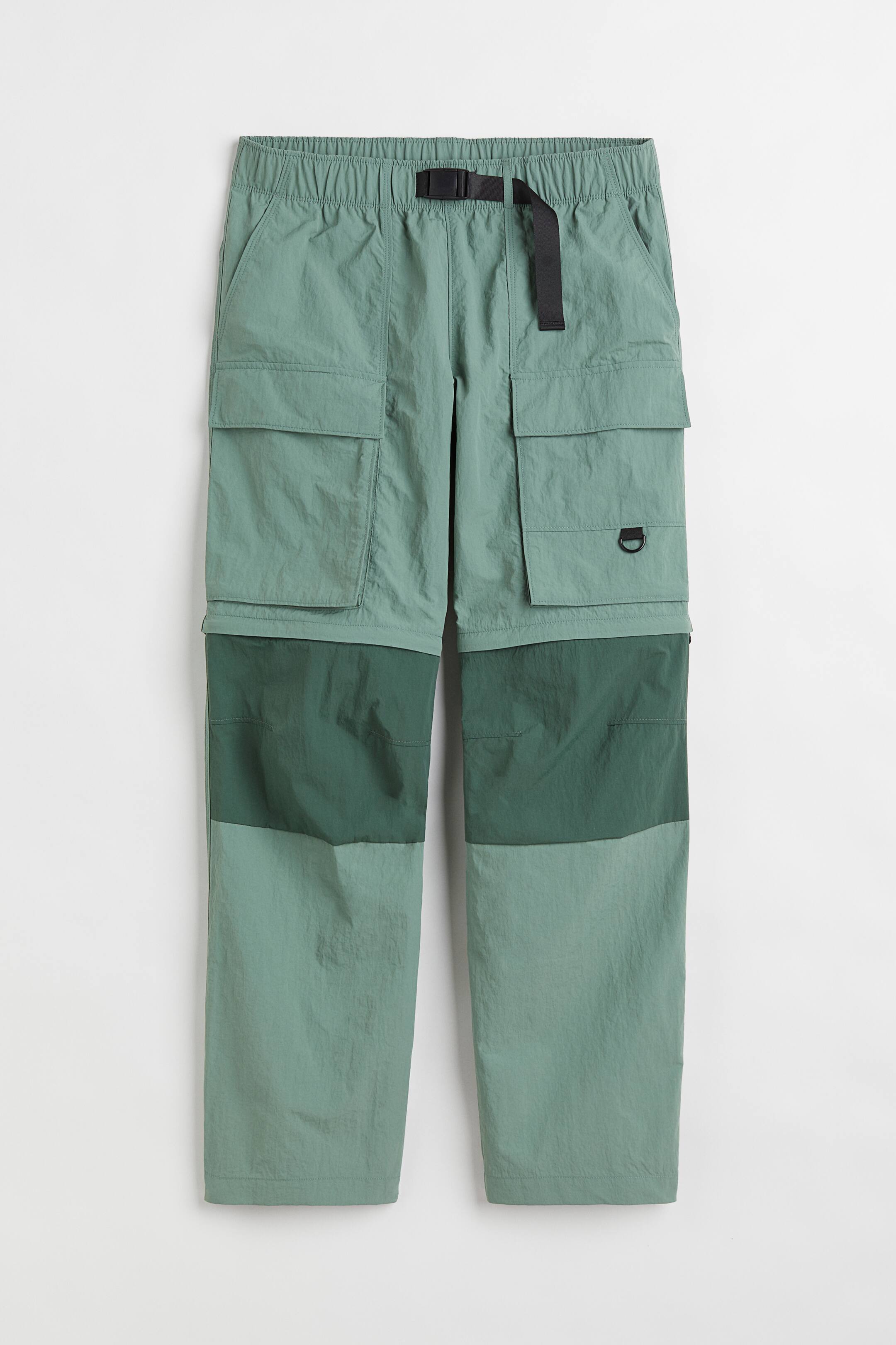 View larger image: Zip-off nylon cargo trousers - Green - Men | H&M 1