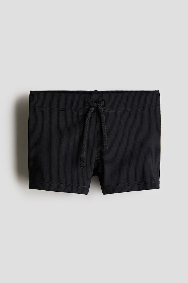 Ribbed swimming trunks - Black - 1