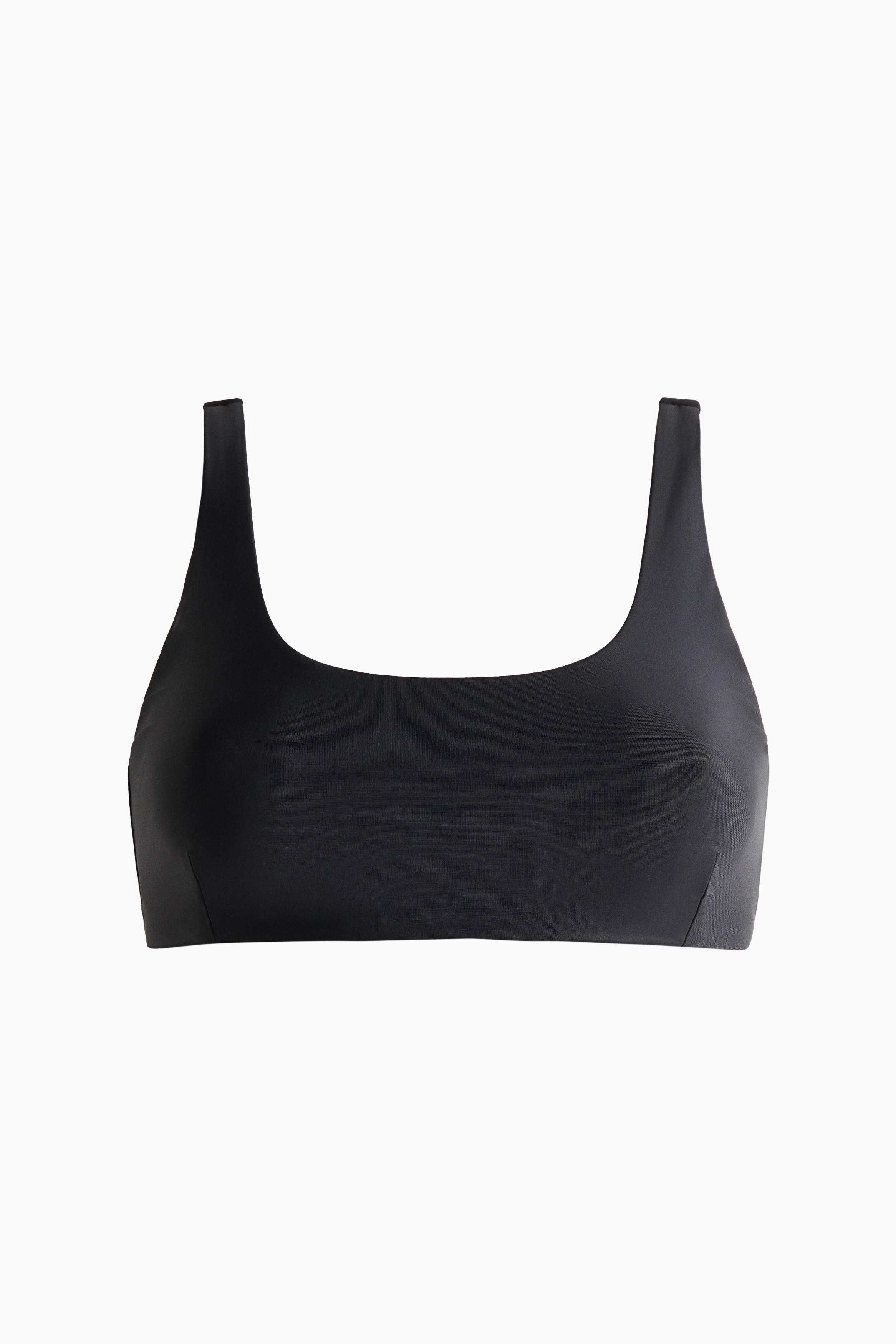 スポーツビキニトップ Lycra® Xtra Life™ - ブラック/オーベルジーヌパープル