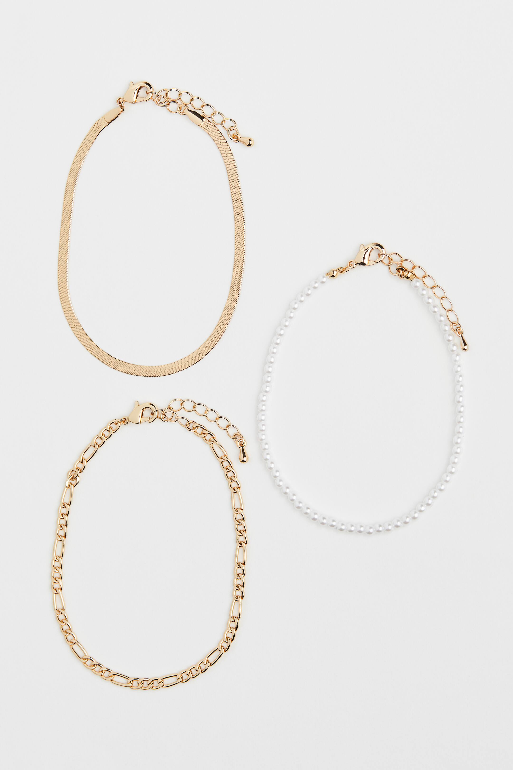 查看大圖: 3條入腳鏈 - 金色/白色 - Ladies | H&M 1