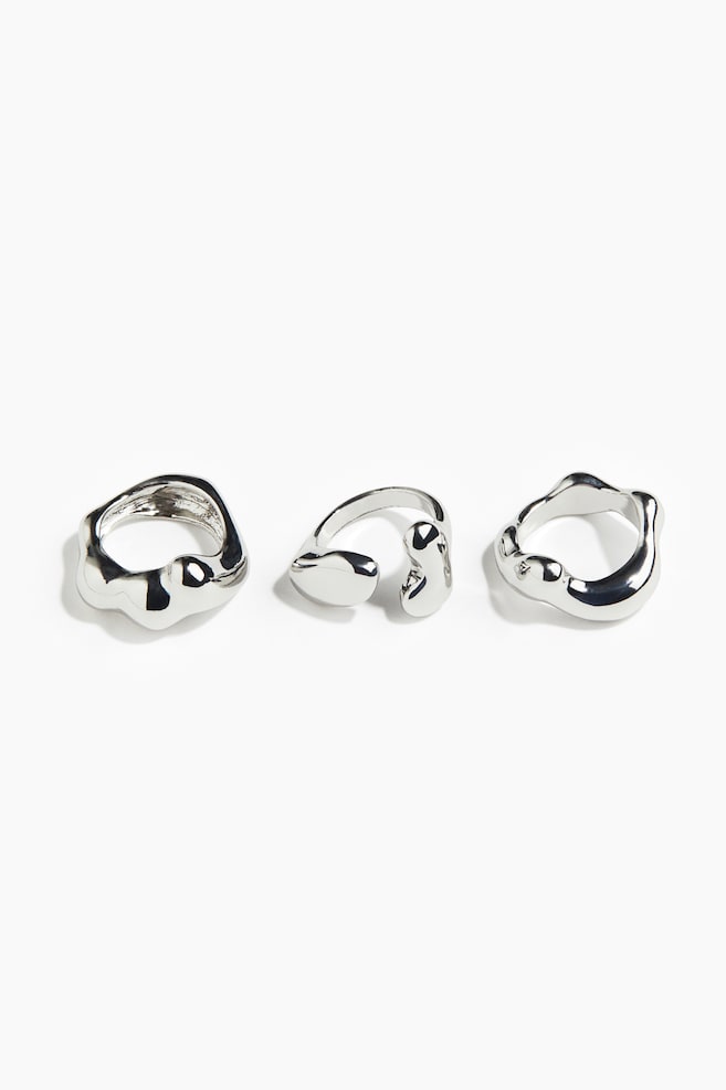 3-Pack Rings - Silver-colored - 1