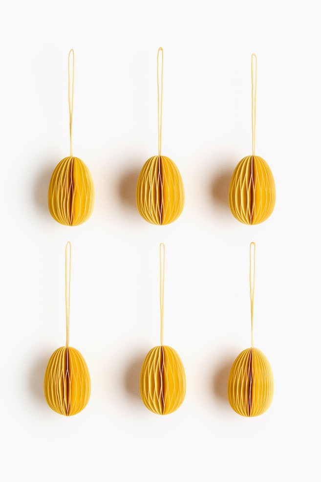 6-pack Easter decorations - Yellow/Olive green/Yellow/Light beige/Green - 1