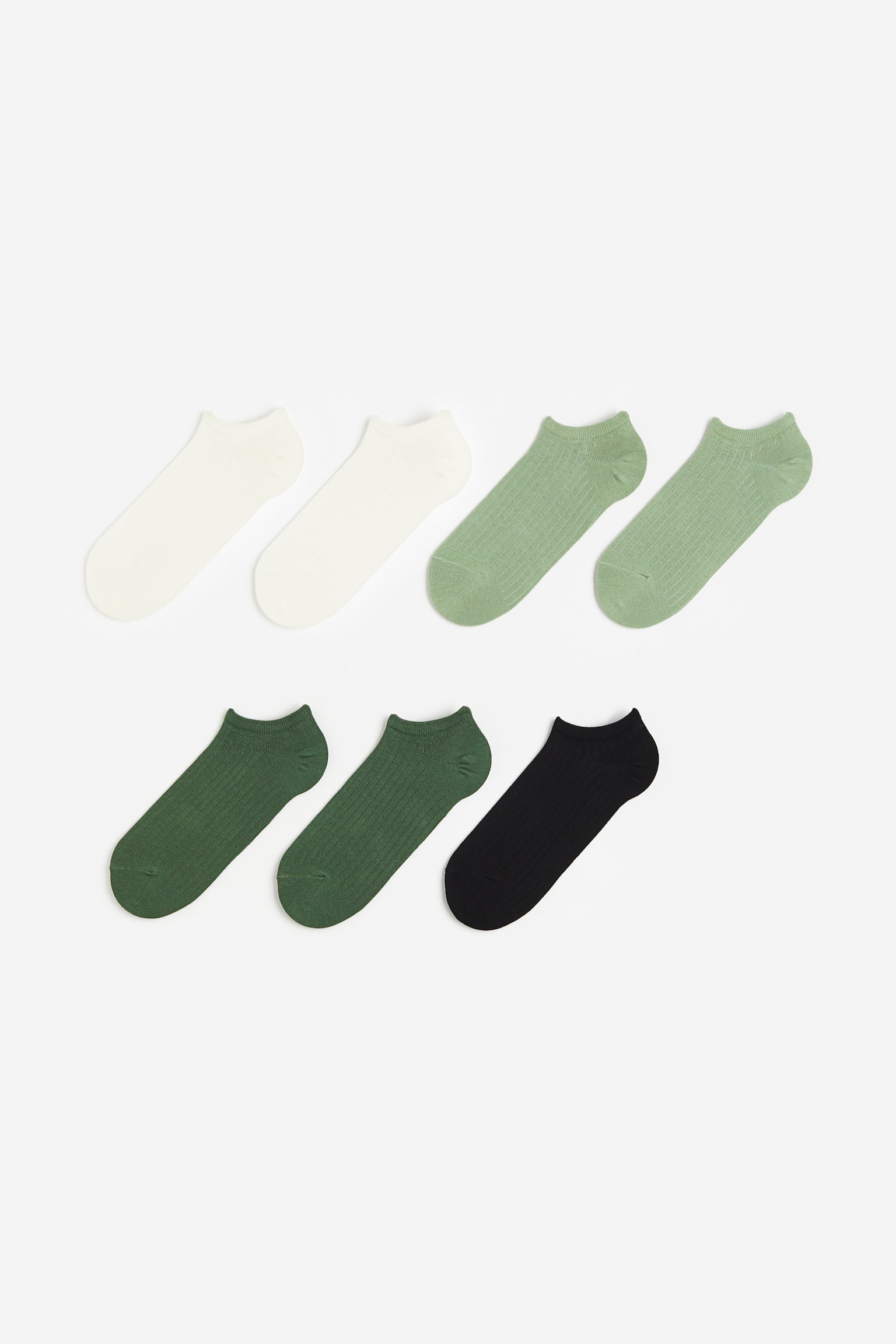 7-pack Sneaker Socks - Cream/Light green/Beige/Turquoise/Cream/Beige/Blue/Grey marle - 1