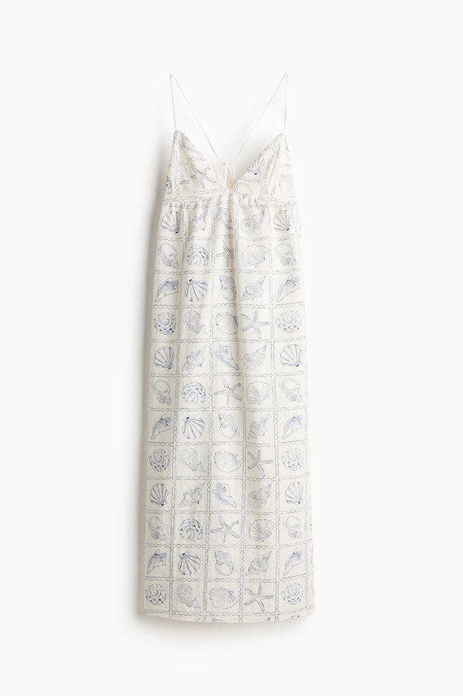 Tie-Detail Maxi Dress - Cream/seashells/White/patterned/Cream/Black - 1