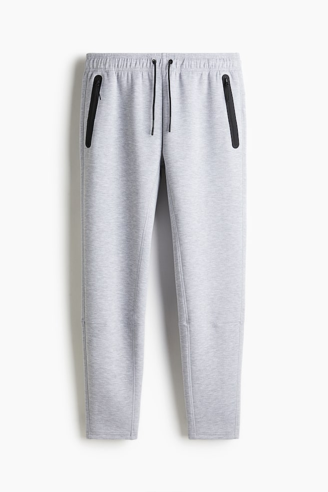 Slim-Fit Sports Joggers with DryMove™ - Light gray melange/Black/Dark gray/Burgundy - 1