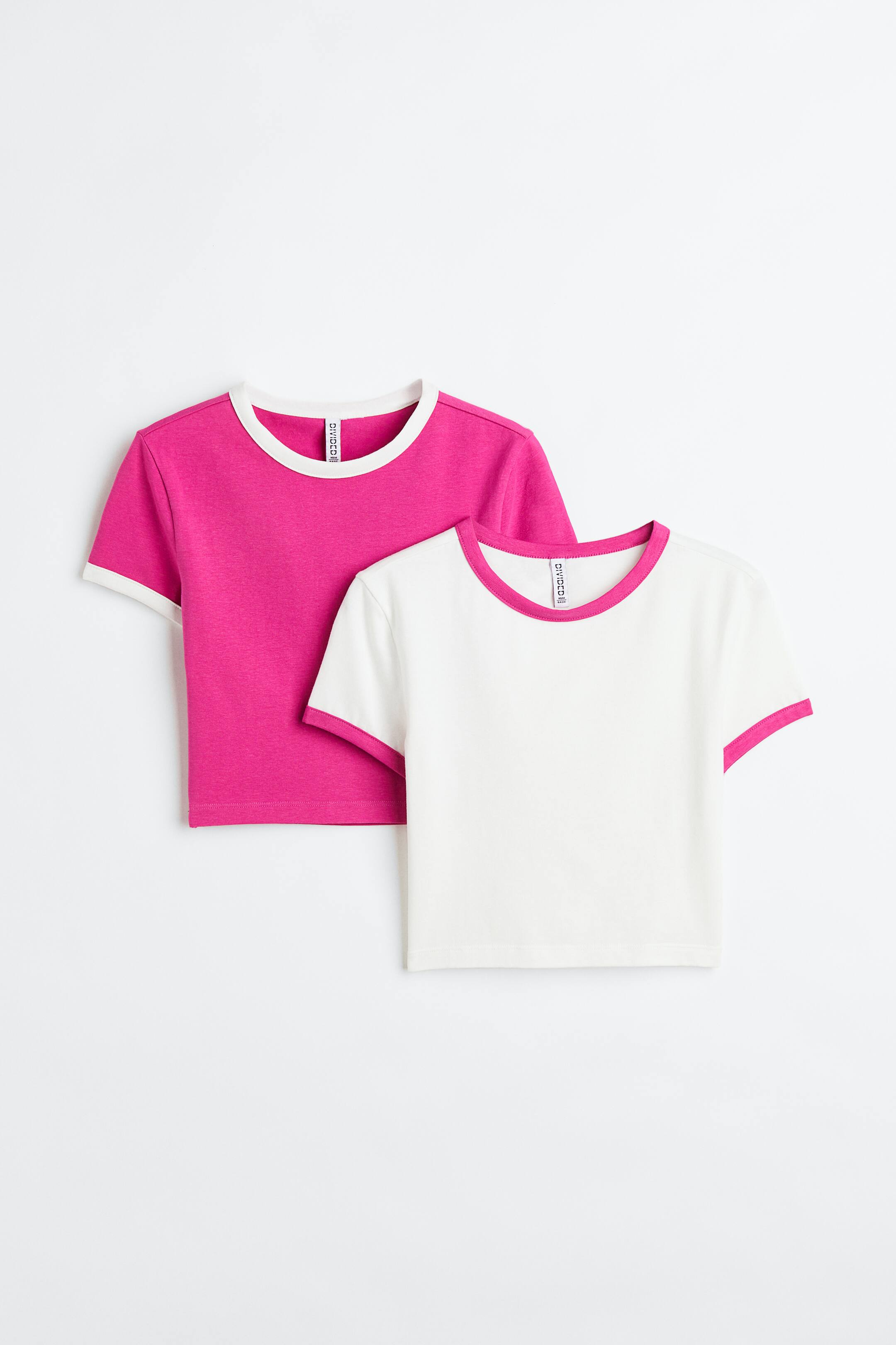 Xem ảnh lớn hơn: Bộ 2 áo lửng - Màu quả anh đào/Trắng - Ladies | H&M VN 1