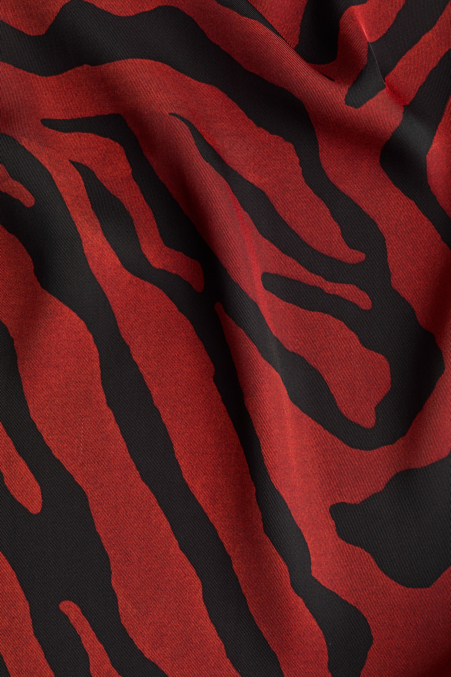 Cowl-neck satin top - Rust red/Zebra print/Cream/Black/Patterned - 5