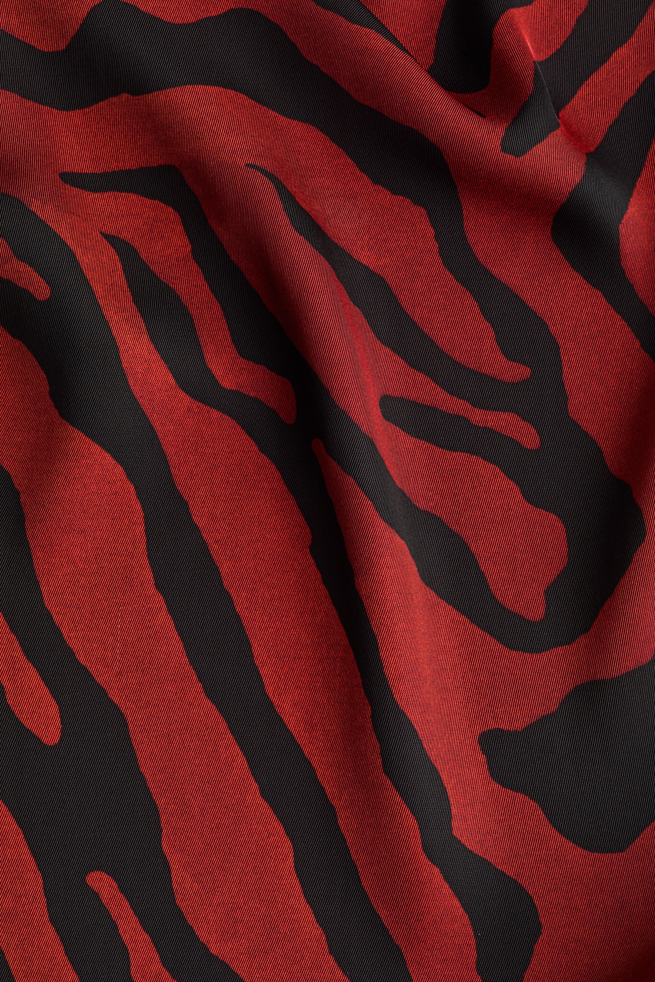 View larger image: Cowl-neck satin top - Rust red/Zebra print - Ladies | H&M IN 2