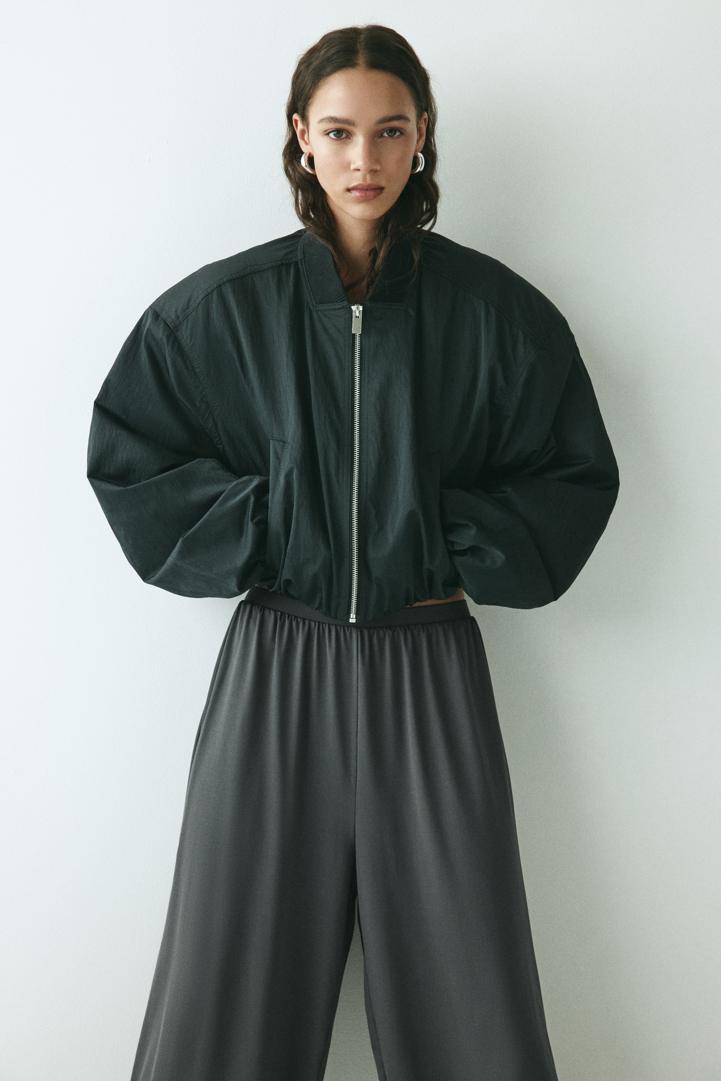 Pantaloni con gamba a palloncino - Grigio scuro