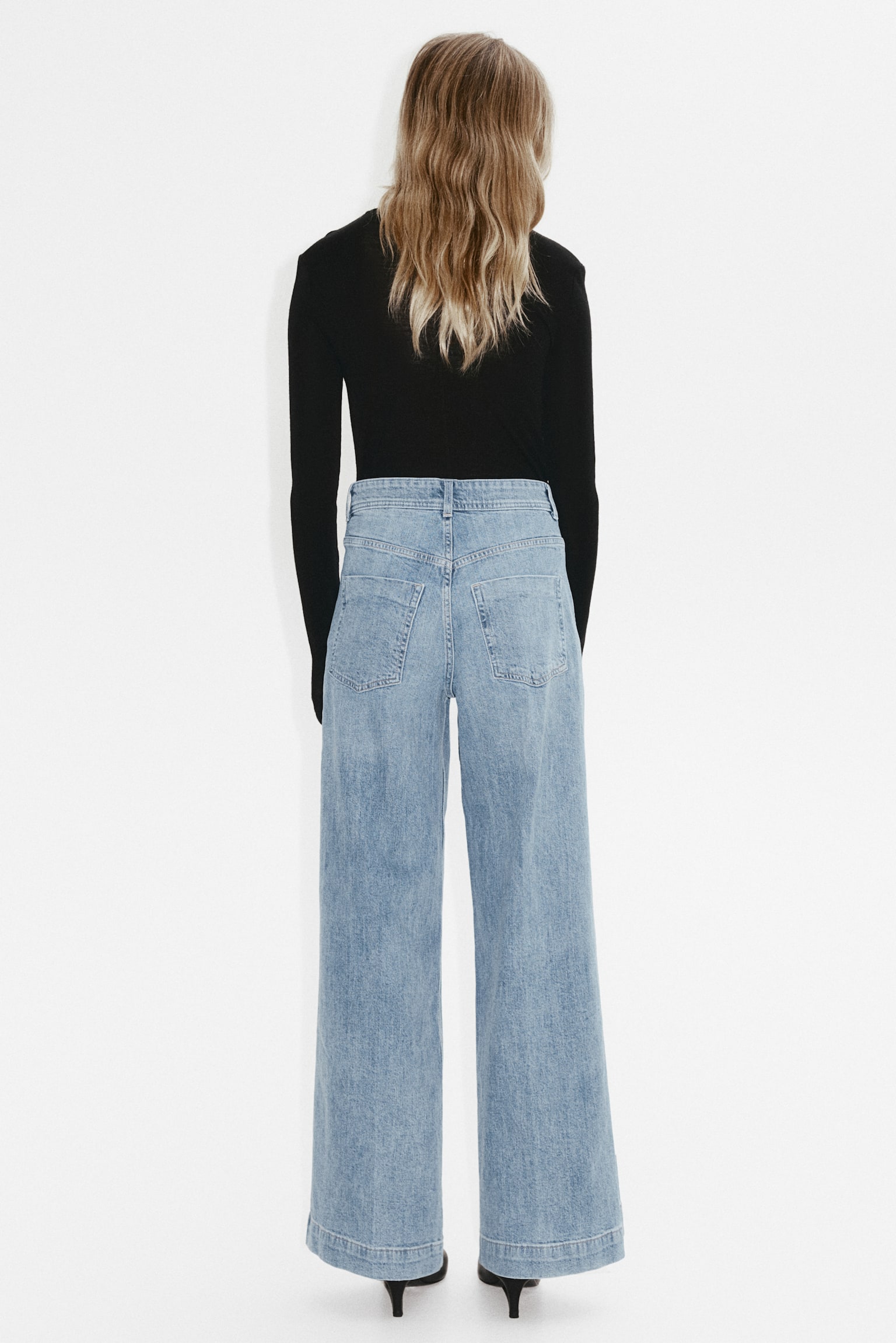 Wide High Jeans - Açık kot mavisi/Koyu kot mavisi/Koyu kot mavisi/Açık bej - 6