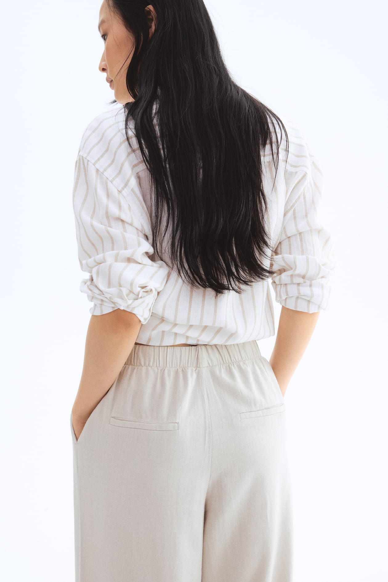 Wide-Leg Linen-Blend Pants - image 4