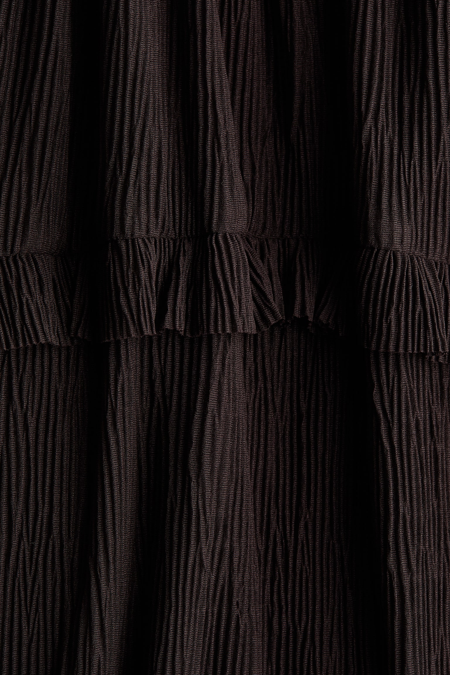 Plissé jersey dress - Dark brown - 4