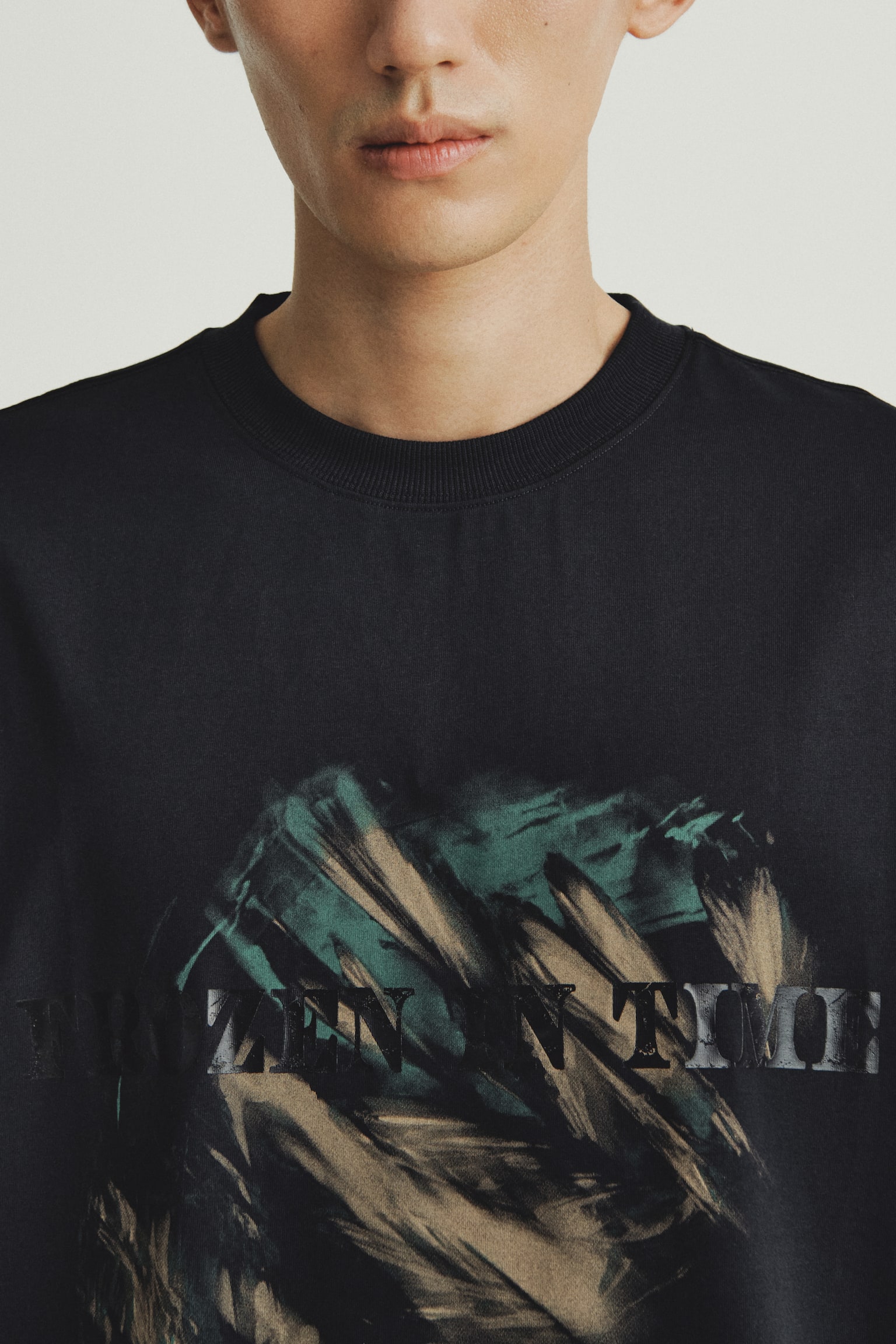 Loose Fit Printed T-shirt - Black/Frozen in Time/White/Tracing Time/Dusty green/Stone Whispers - 6