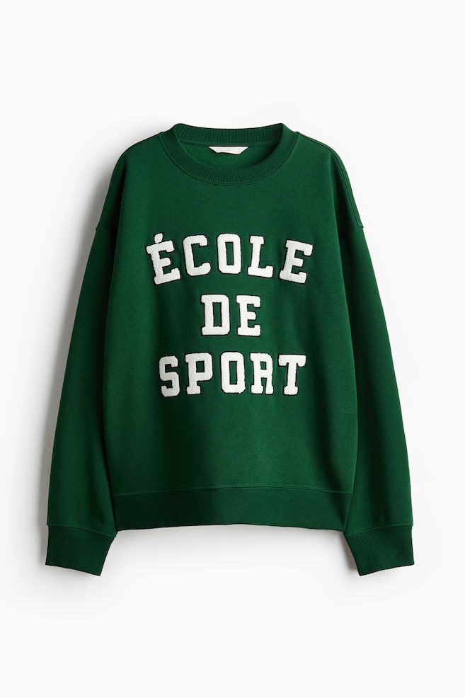 Sweatshirt with Text Motif - Dark green/École de Sport/Gray/Minimaliste/Navy blue/The Poetry Society/Dark blue/Le Marais Académie/Black/NYC Studio/Black/I Dream in French/Light gray melange/Paris/Light turquoise/Art Collective/Light gray/Athletics/Dark gray/Brunch/Light pink/Athlétisme Parisien - 1