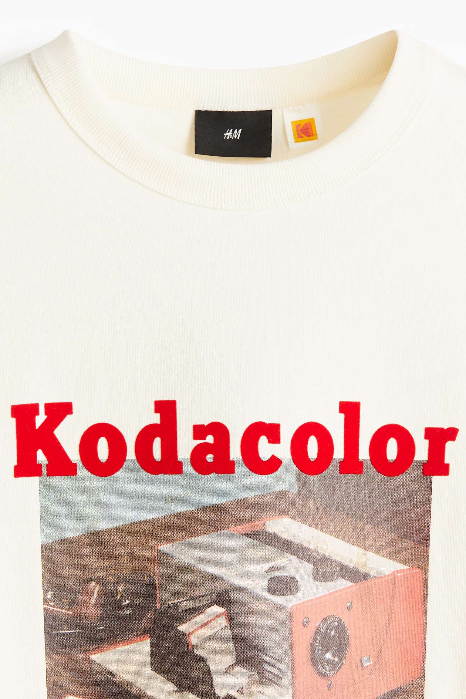 Áo thun bằng cotton in hình dáng rộng - Màu kem/Kodak/Màu xanh lá đậm/Kodak/Màu đen/Kodak - 7