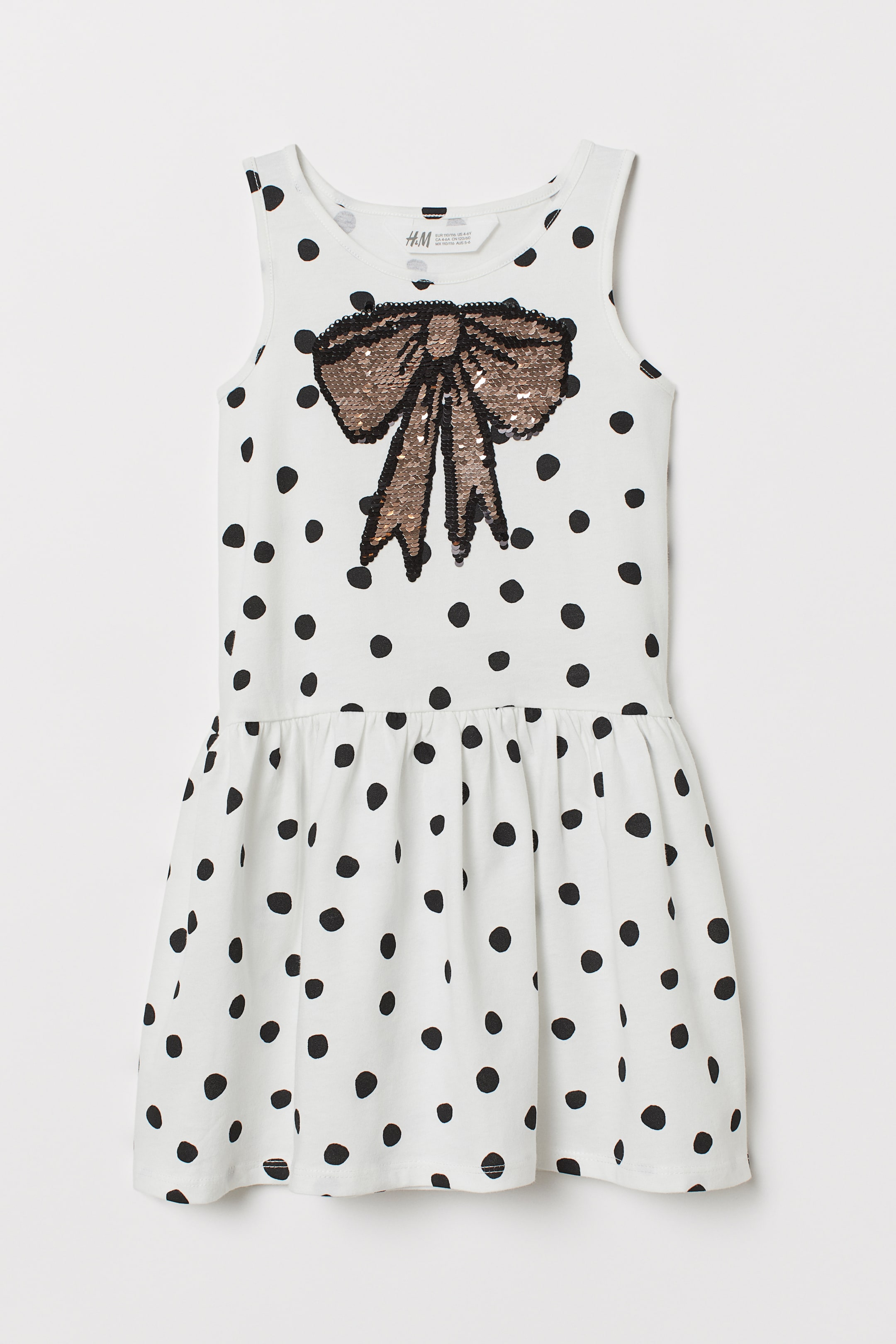 Größeres Bild ansehen: Kleid mit Pailletten - Weiß/Gepunktet - Kids | H&M DE 1