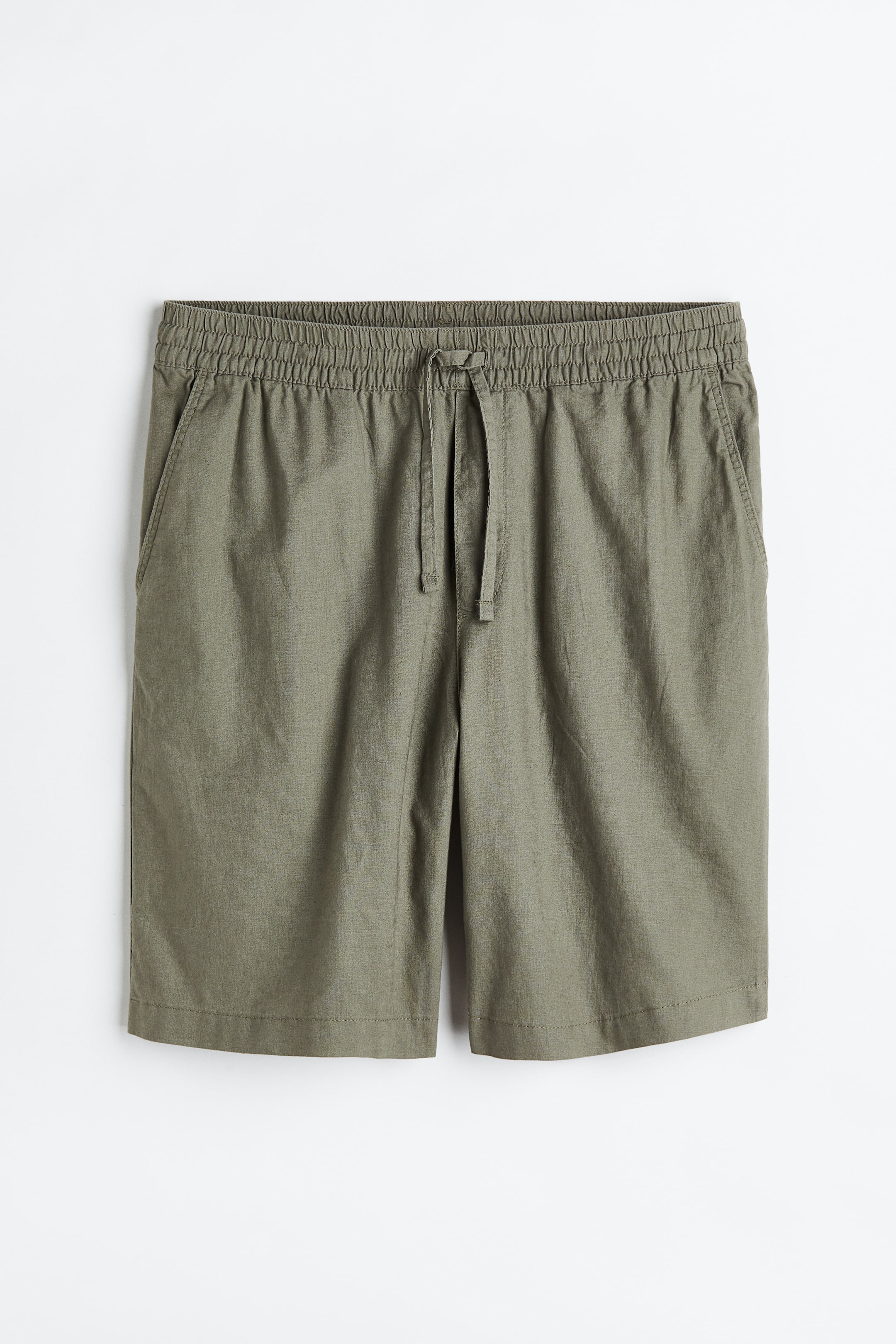 View larger image: Loose Fit Linen-blend Shorts - Khaki green - Men | H&M PH 1