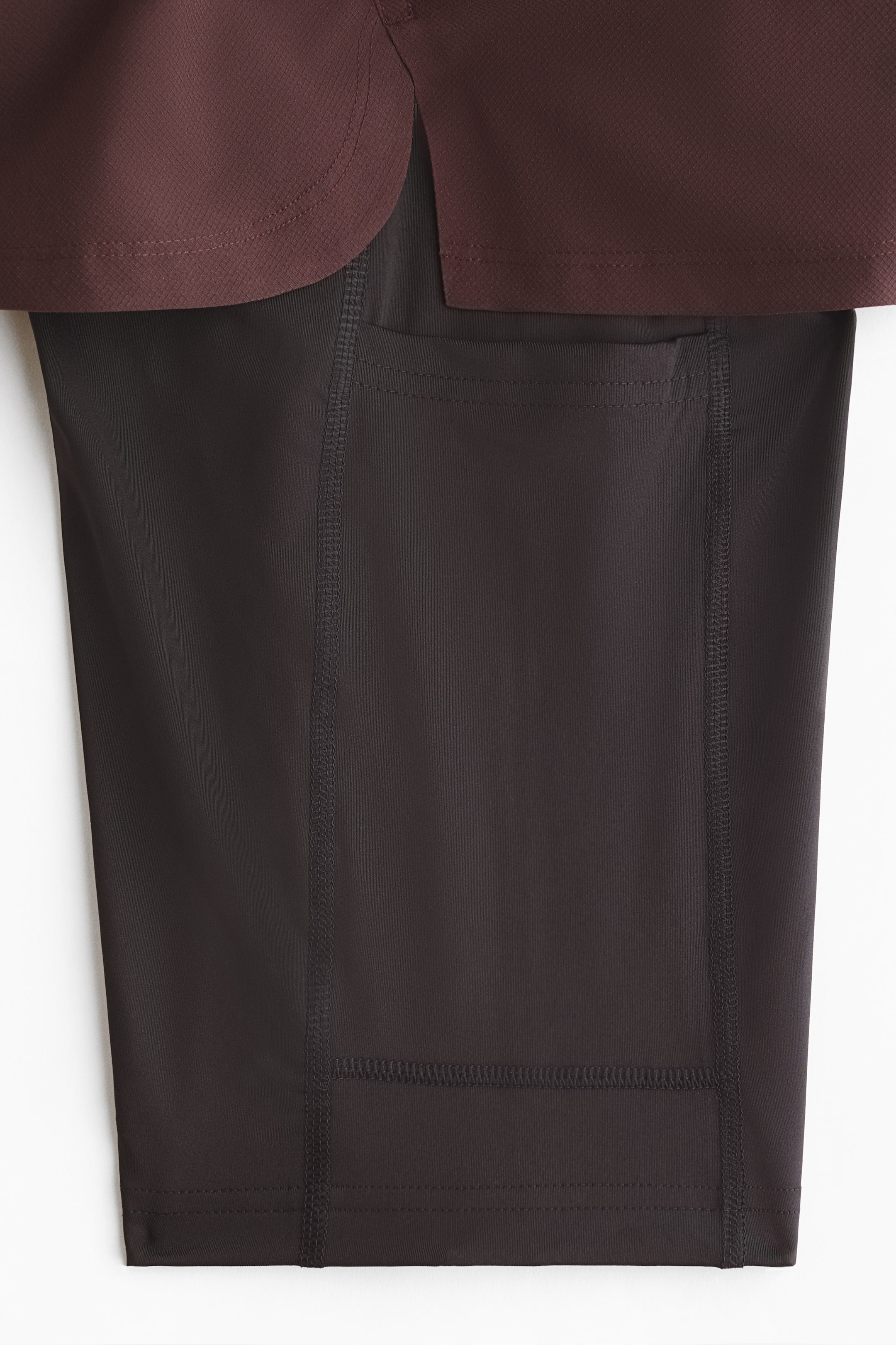 View larger image: Double-layered sports shorts with DryMove™ - Burgundy - Men | H&M IN 3
