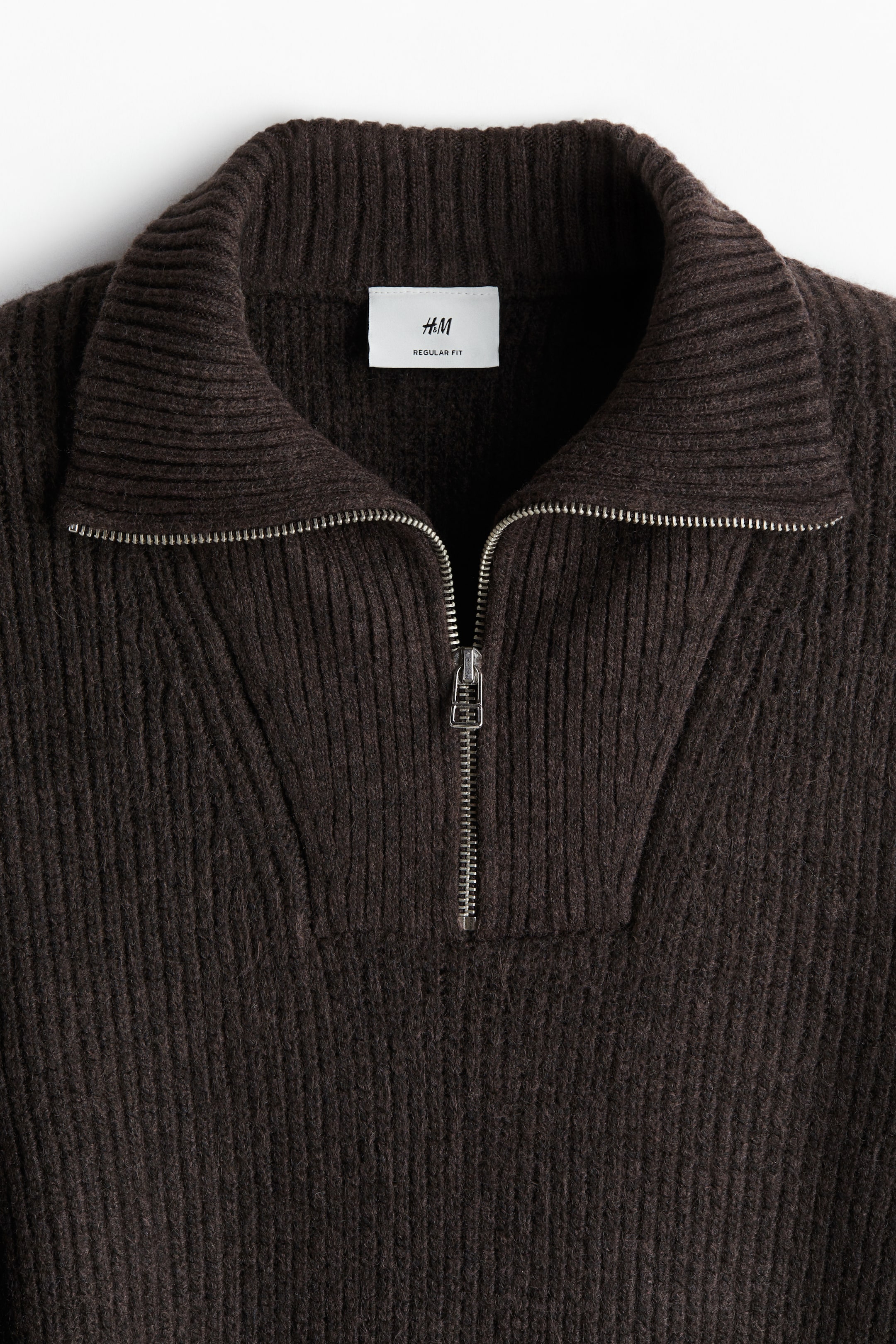 Regular Fit Zip-top jumper - Dark brown - Men | H&M GB 8