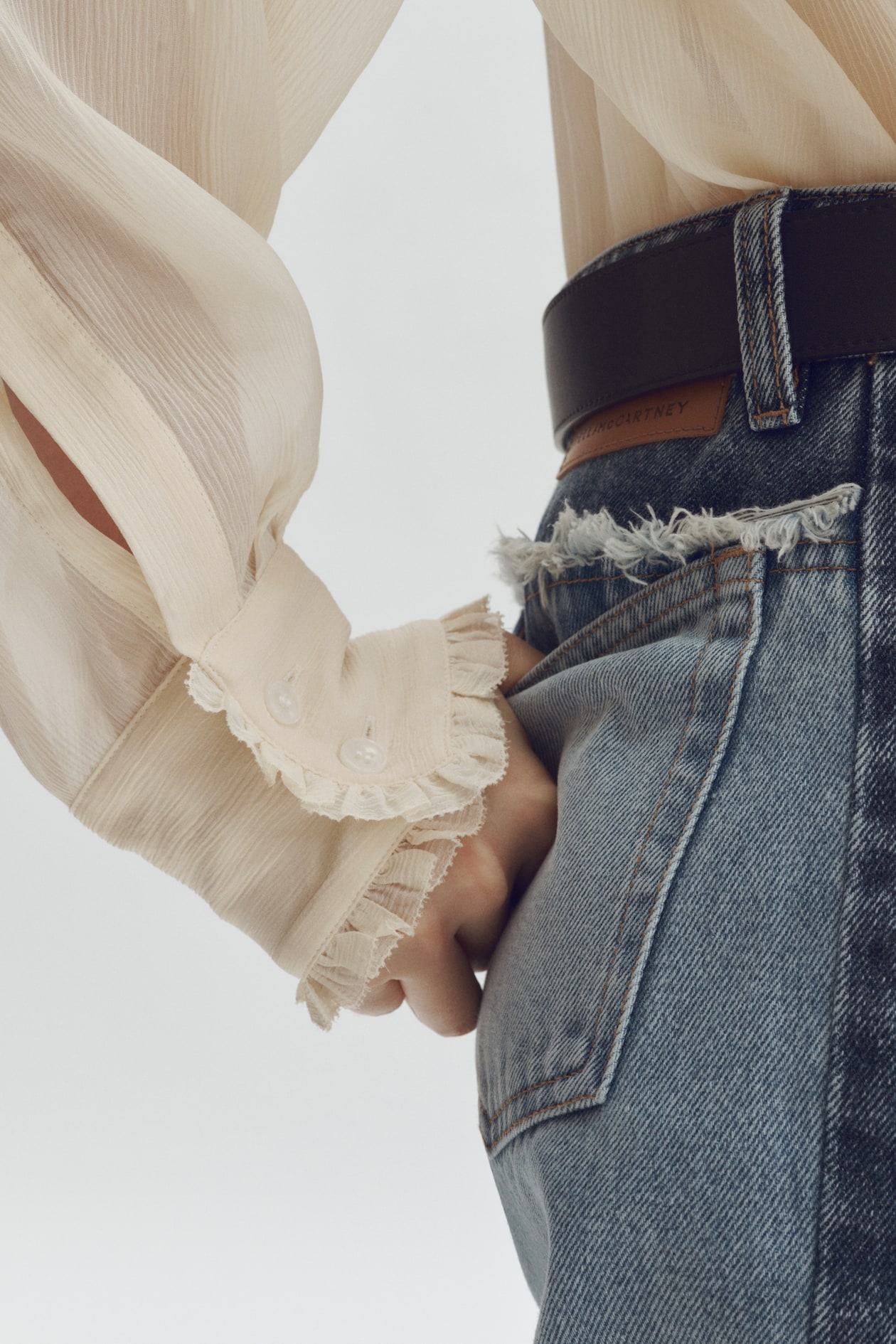 Silk-Blend Blouse with Ruffled Bib - image 2