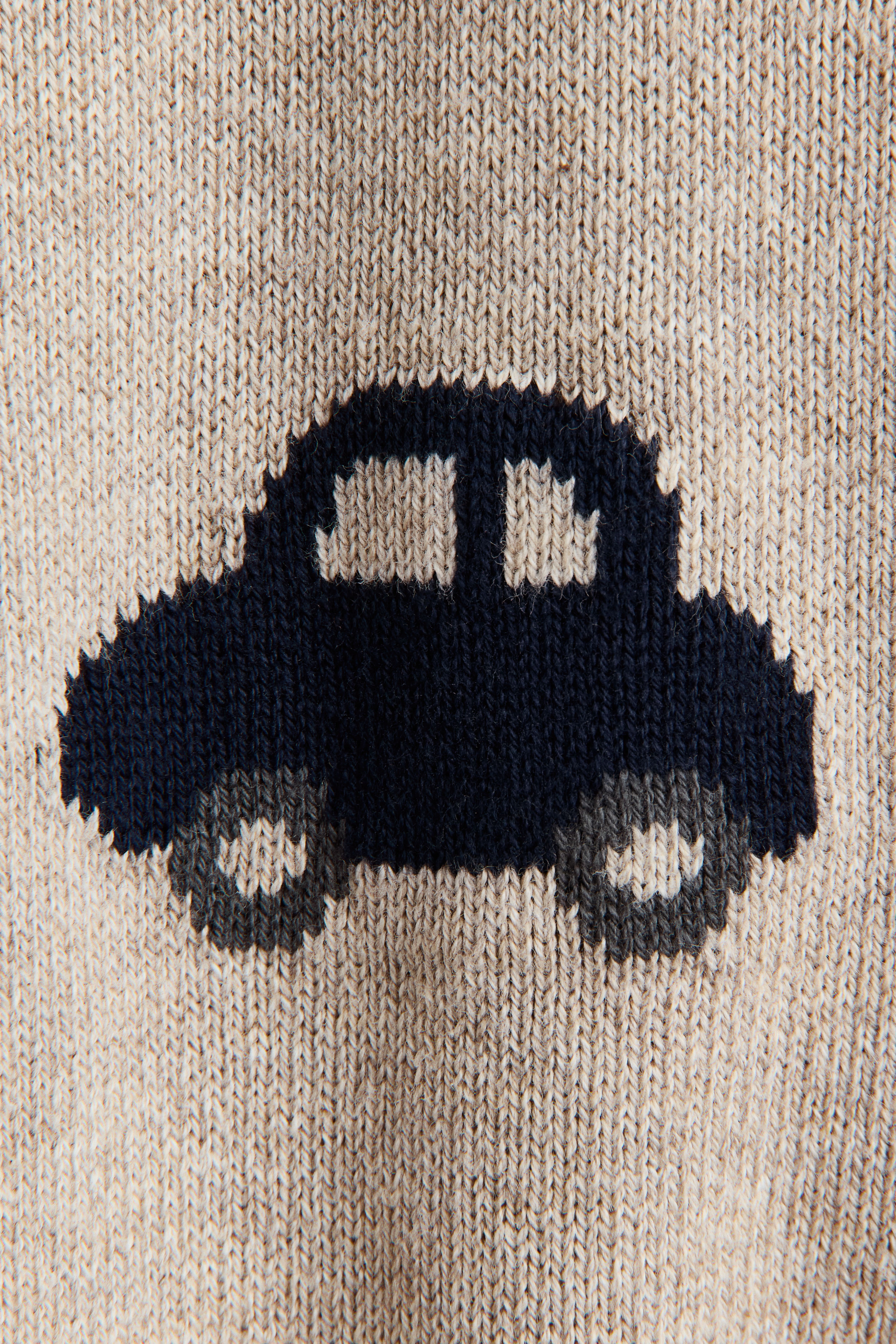 Jacquard-Knit Cotton Sweater