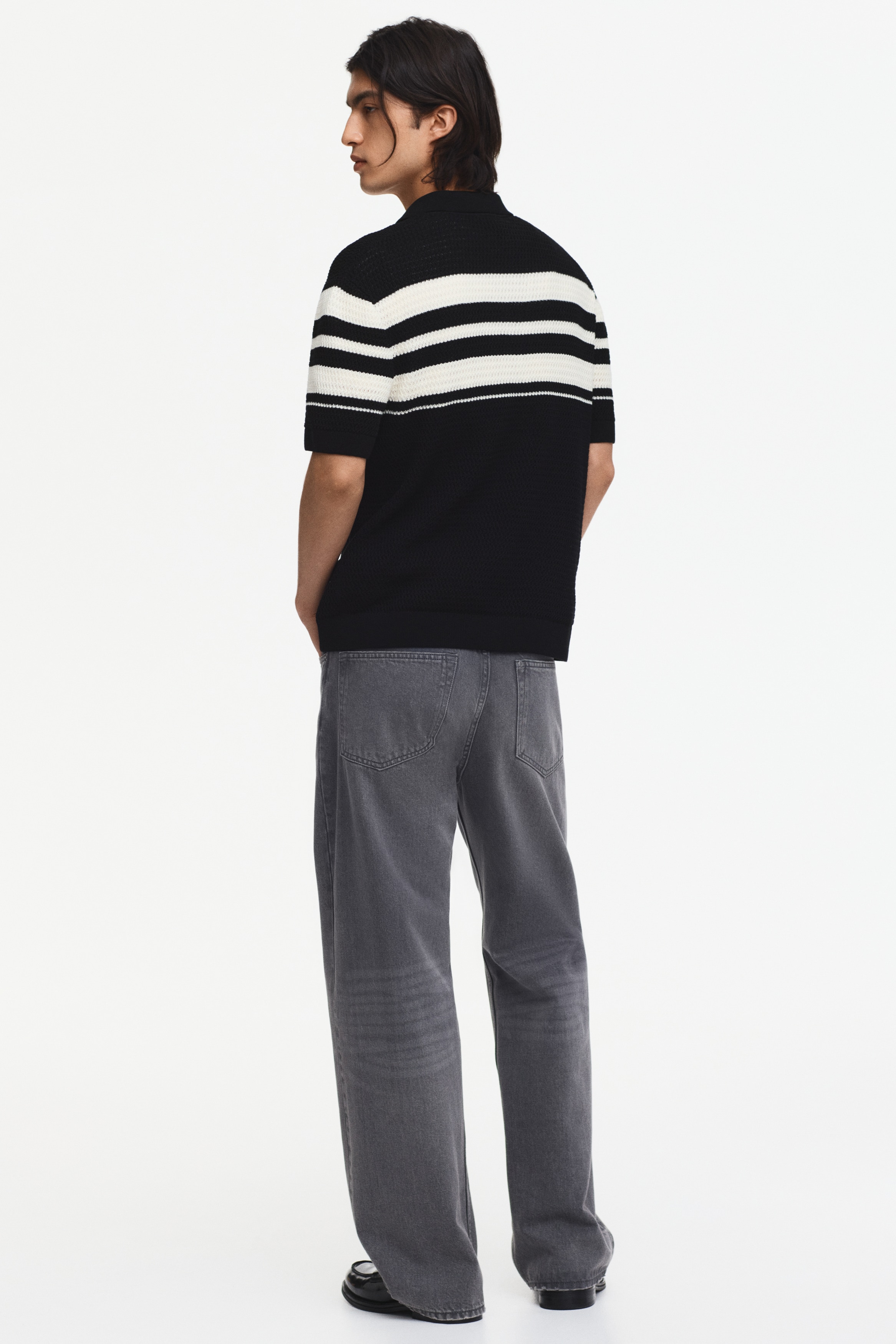 Regular Fit Pointelle-knit polo shirt