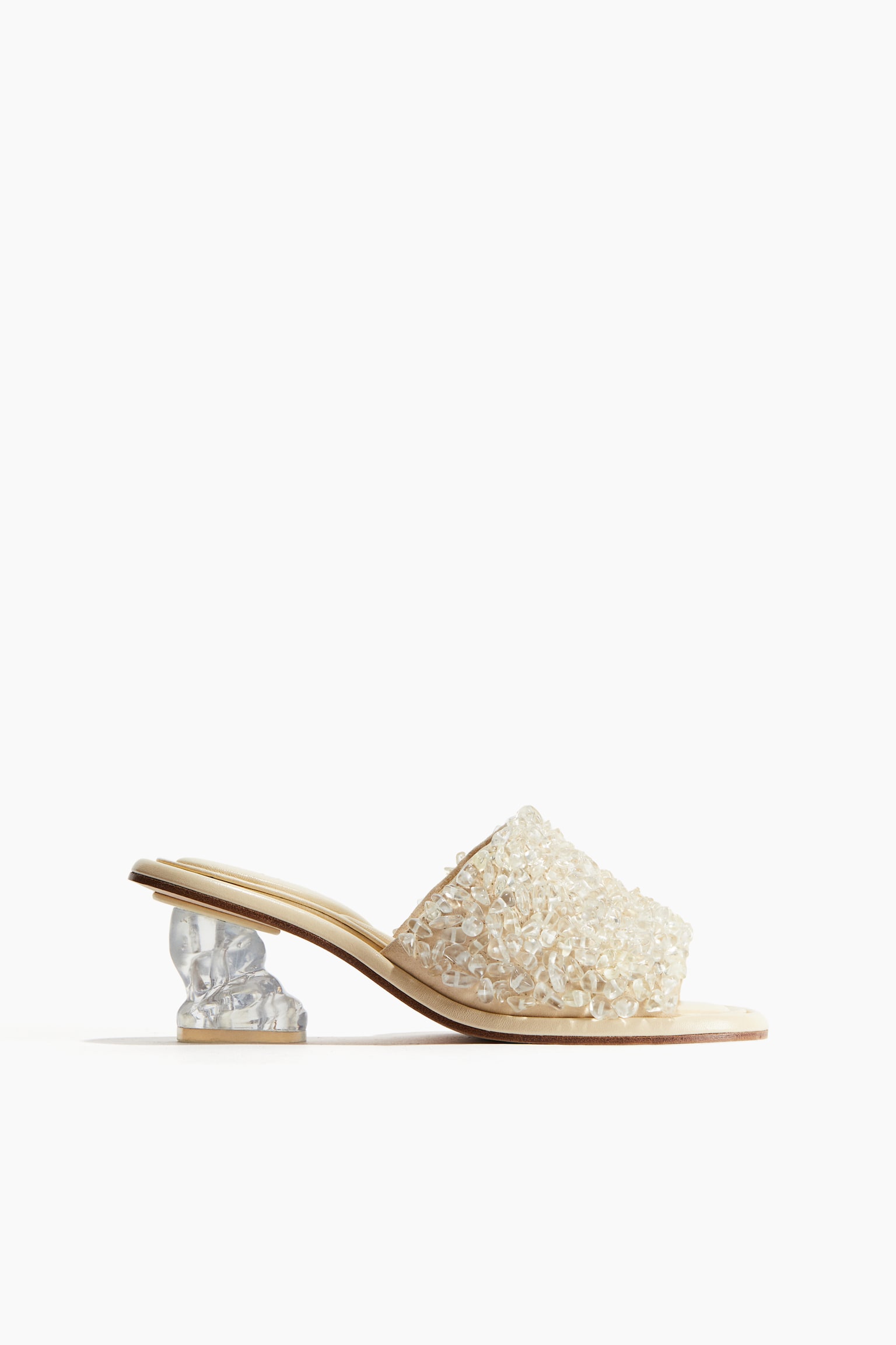 Beaded Leather Mules - Vanilla - 2