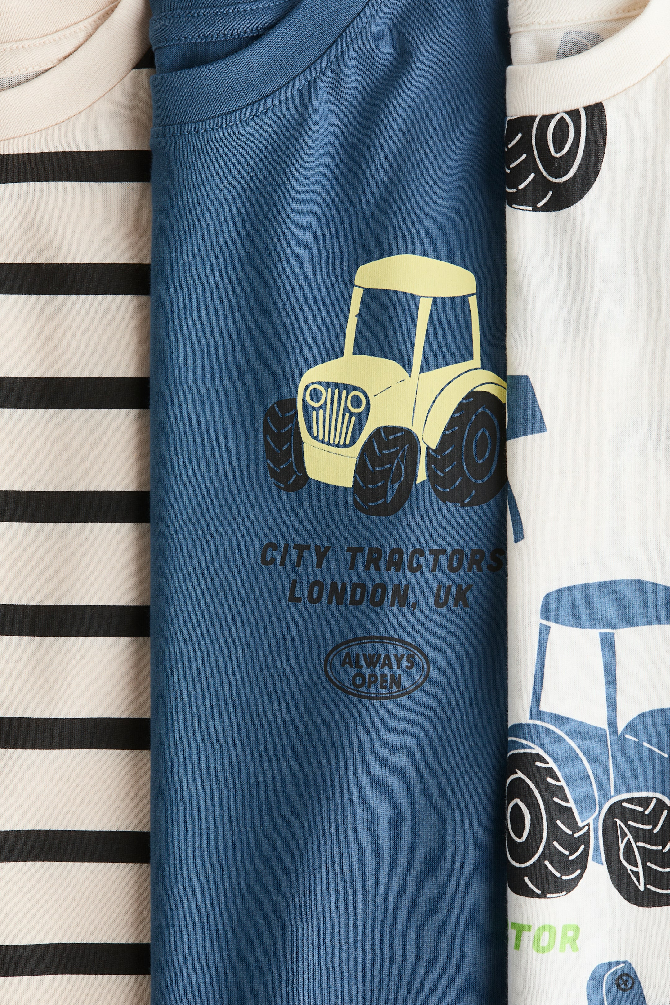 Ingrandisci l'immagine: T-shirt con stampa 3 pezzi - Blu/trattori - BAMBINO | H&M CH 2