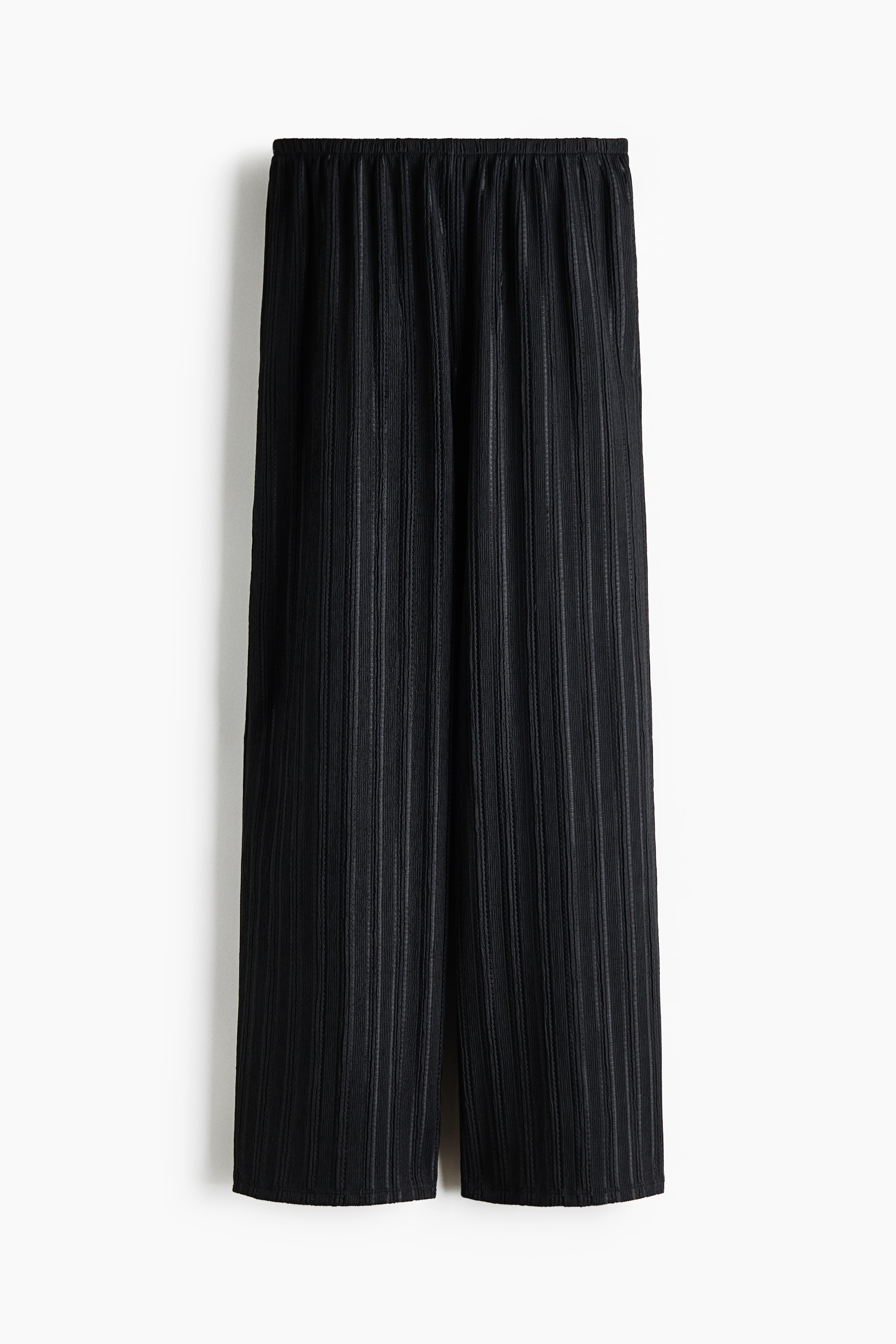 Crinkled Pull-On Pants - Black/Dark brown/Cream