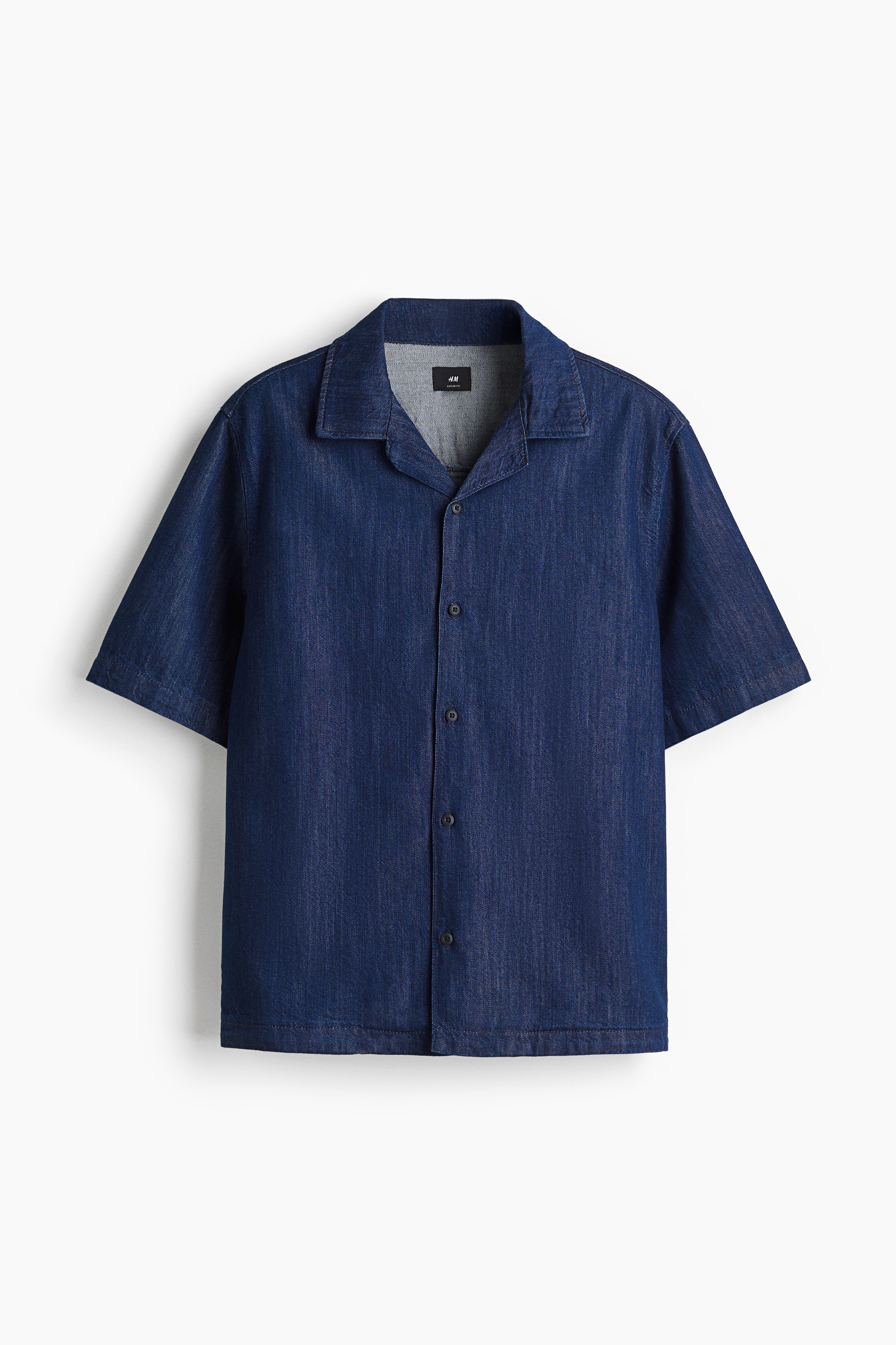 Regular-Fit Denim Resort Shirt - Dark denim blue/Light denim blue/Black