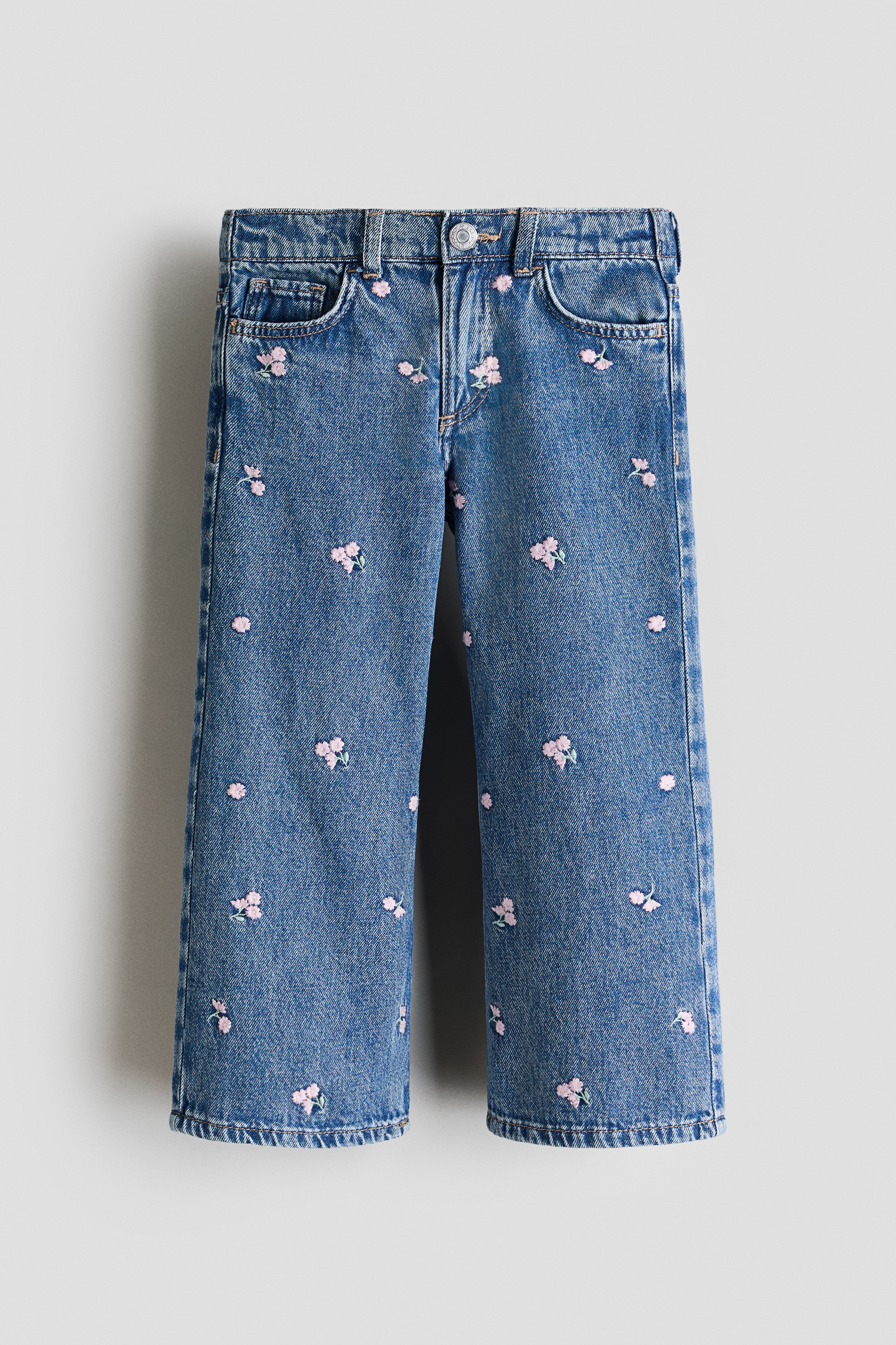 Motif-detail wide leg jeans - Denim blue/Flowers/Light denim blue/Hearts/Light denim blue/Flowers/Denim blue/Floral