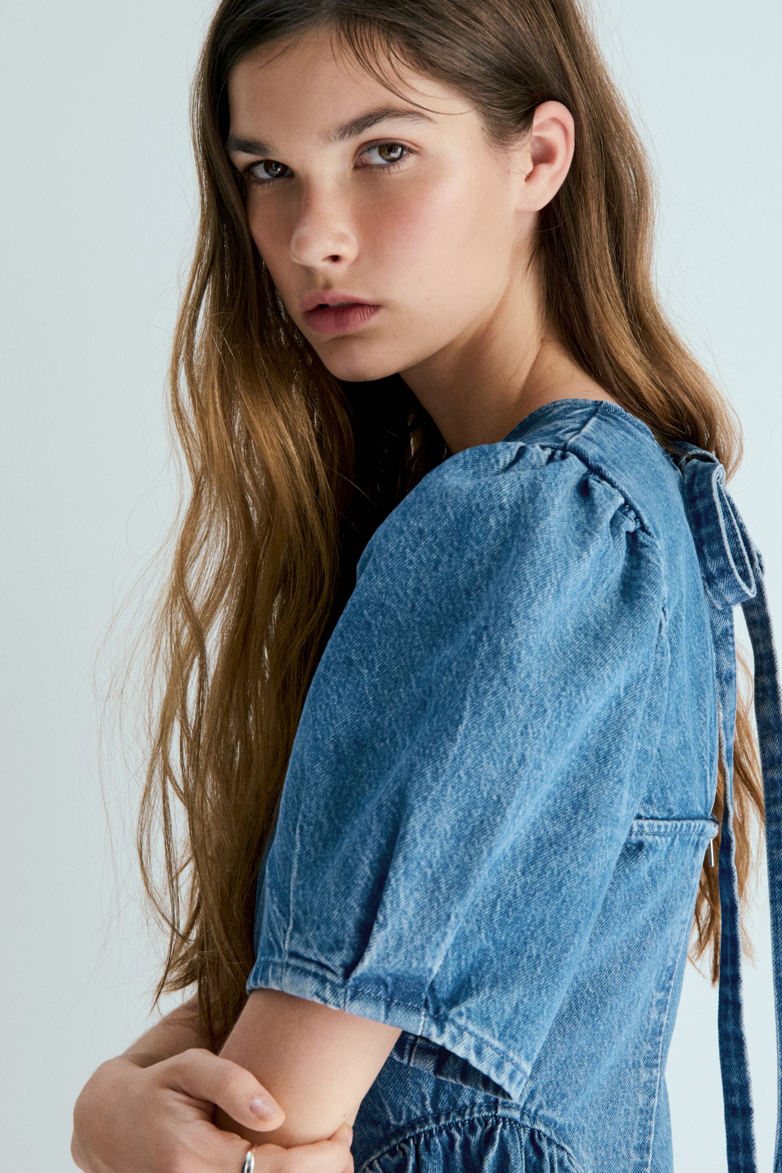 שמלת ג'ינס מתרחבת - כחול ג'ינס - 3