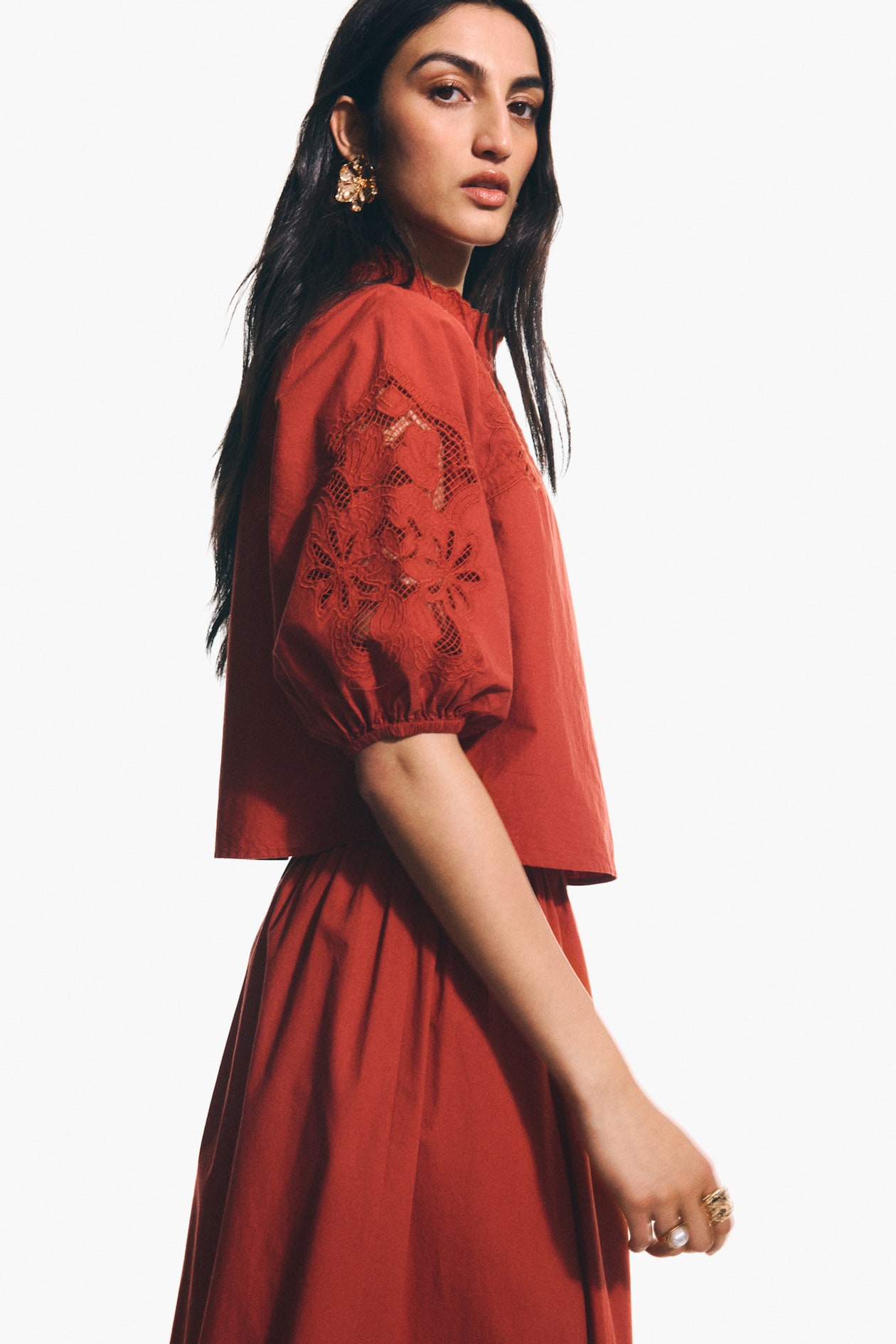 Blouse with Eyelet Embroidery - image 4