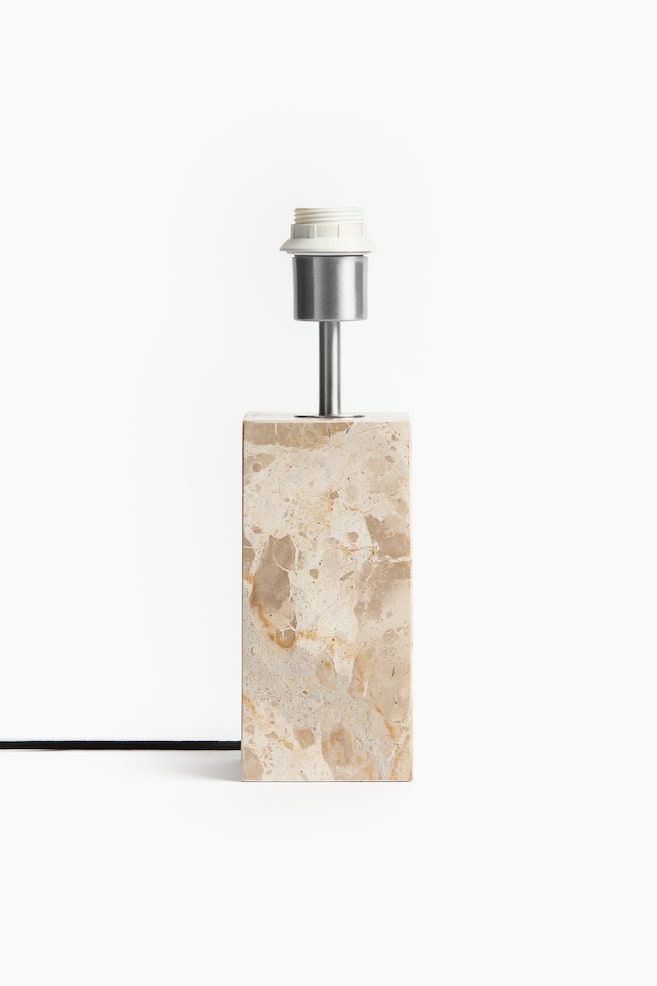 Lampenfuß aus Marmor - Beige/Marmoriert/Dunkelrot/Marmoriert - 1